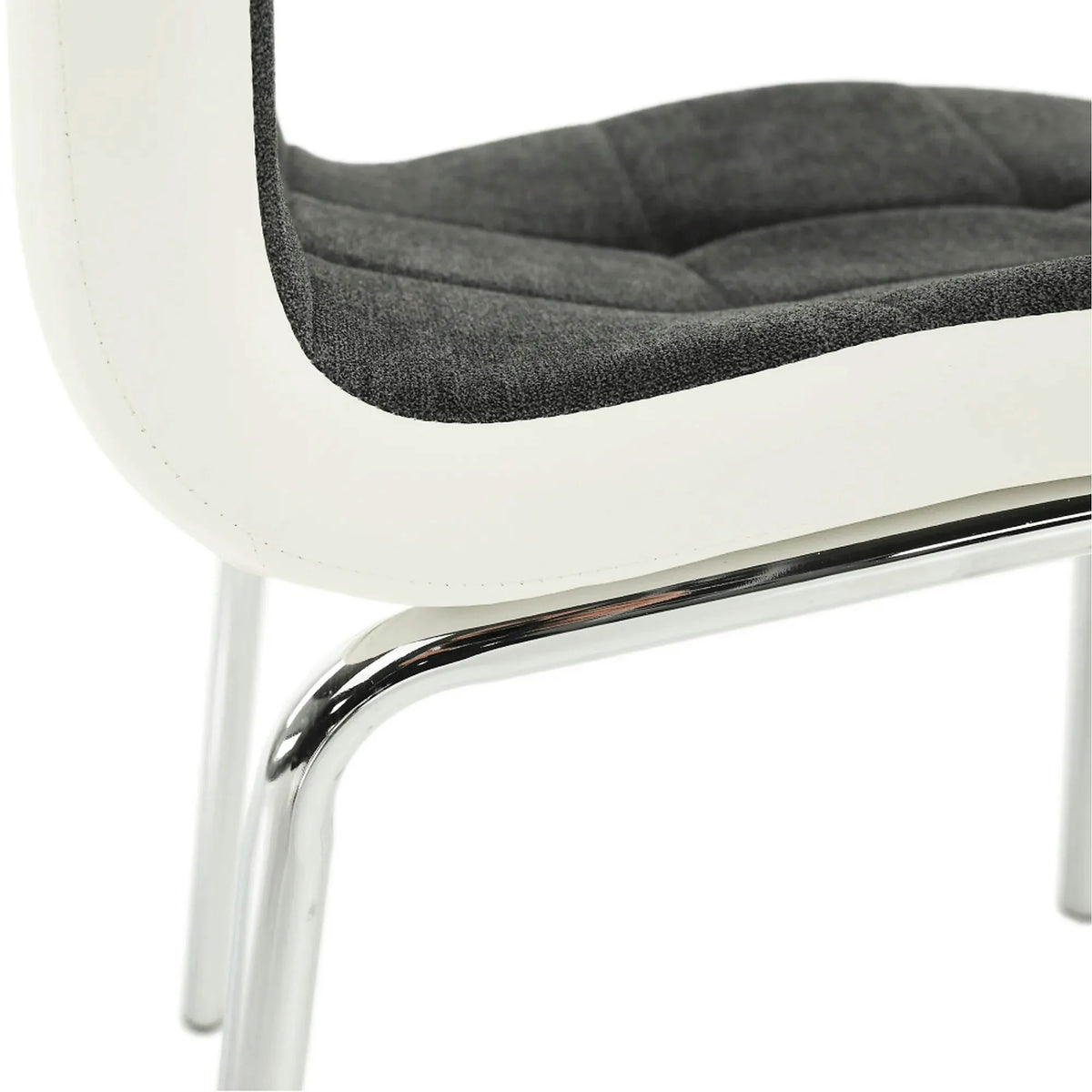 Scaun bucatarie GERDA NEW, gri inchis/alb, piele ecologica/metal, 42x58x103 cm