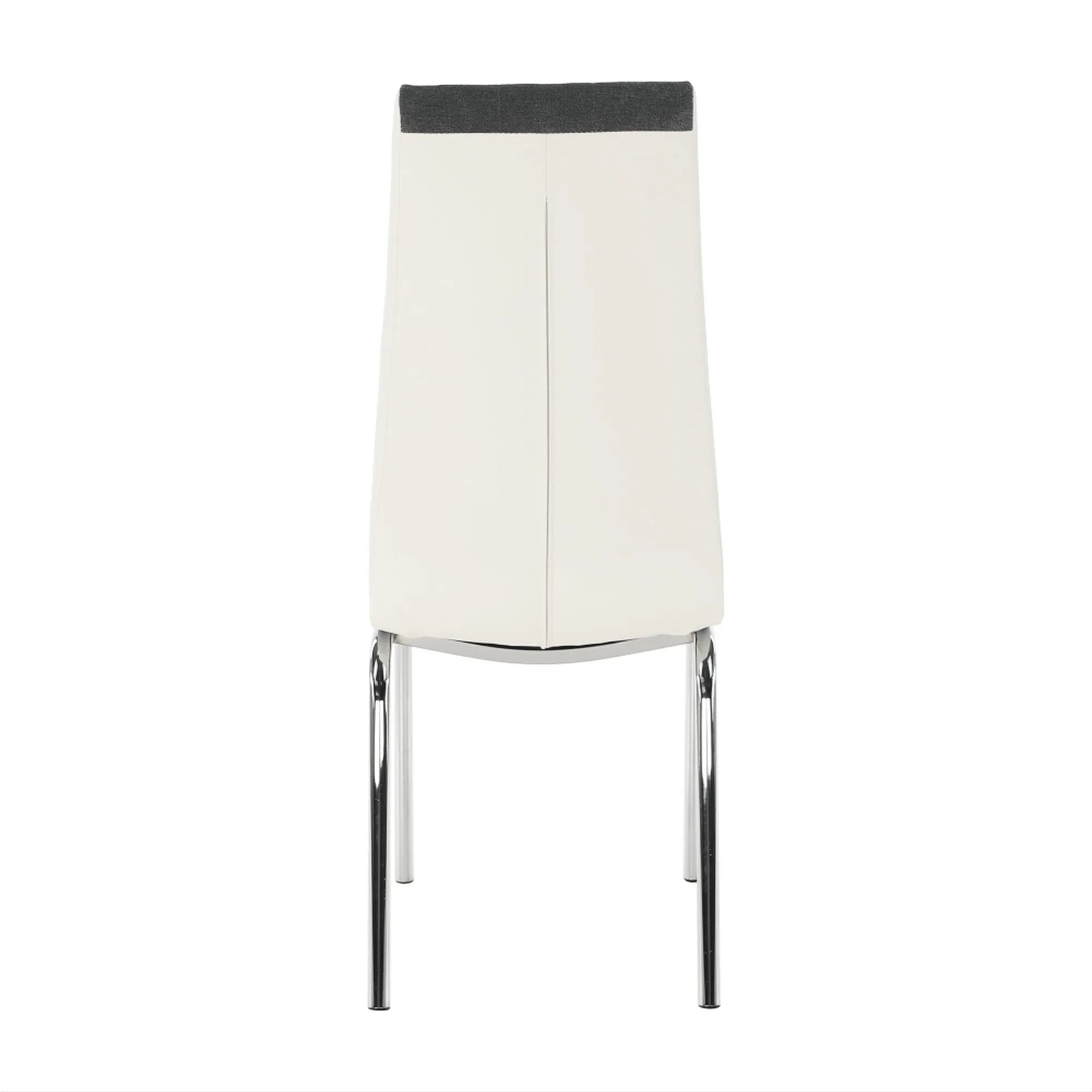 Scaun bucatarie GERDA NEW, gri inchis/alb, piele ecologica/metal, 42x58x103 cm