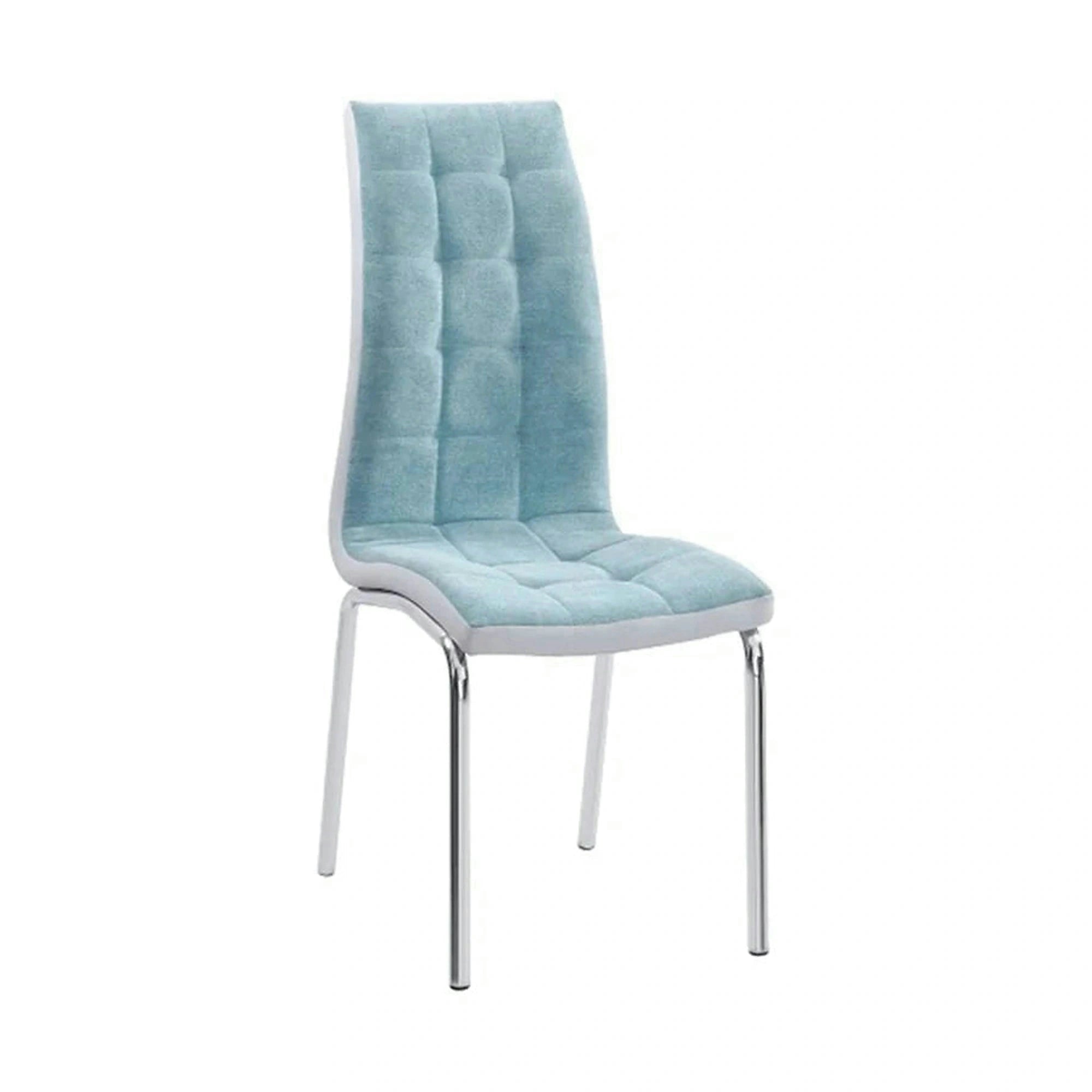 Scaun bucatarie GERDA NEW, mentol/gri/crom, textil/piele ecologica/metal, 42x58x103 cm