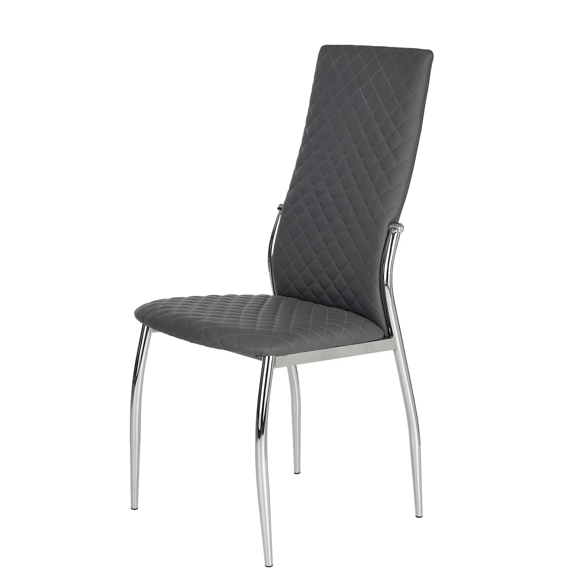 Scaun bucatarie K238, gri/crom, piele ecologica/metal, 42X42X100 CM
