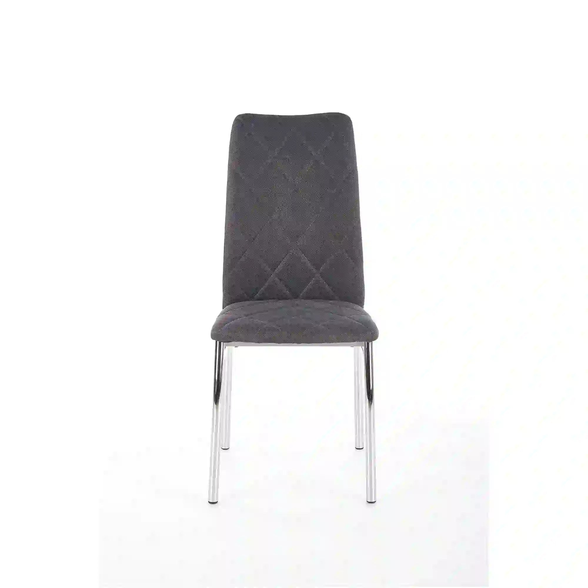 Scaun bucatarie K309, gri inchis/crom, stofa clasica/metal, 43X57X97 CM