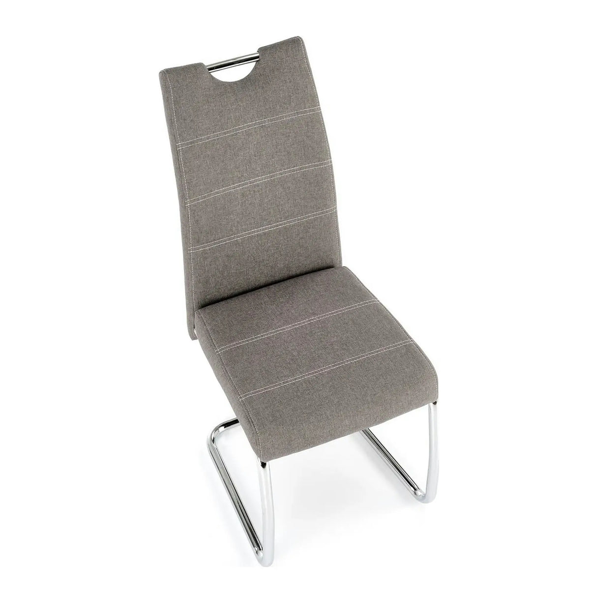 Scaun bucatarie K349, gri/crom, stofa clasica/metal, 42X60X97 CM