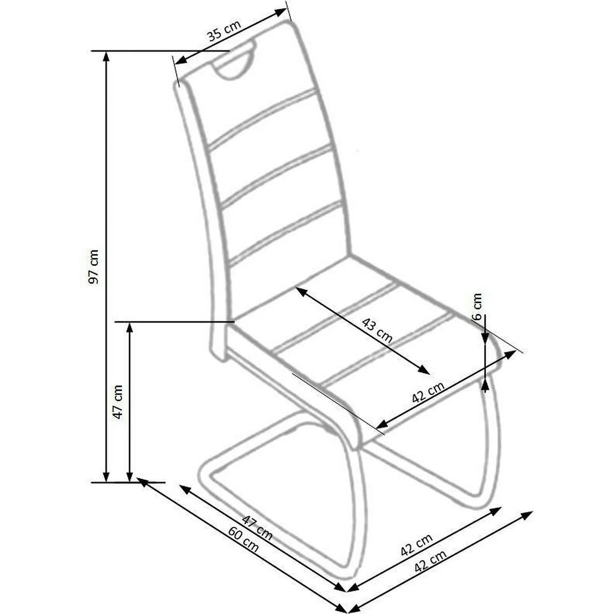 Scaun bucatarie K349, gri/crom, stofa clasica/metal, 42X60X97 CM