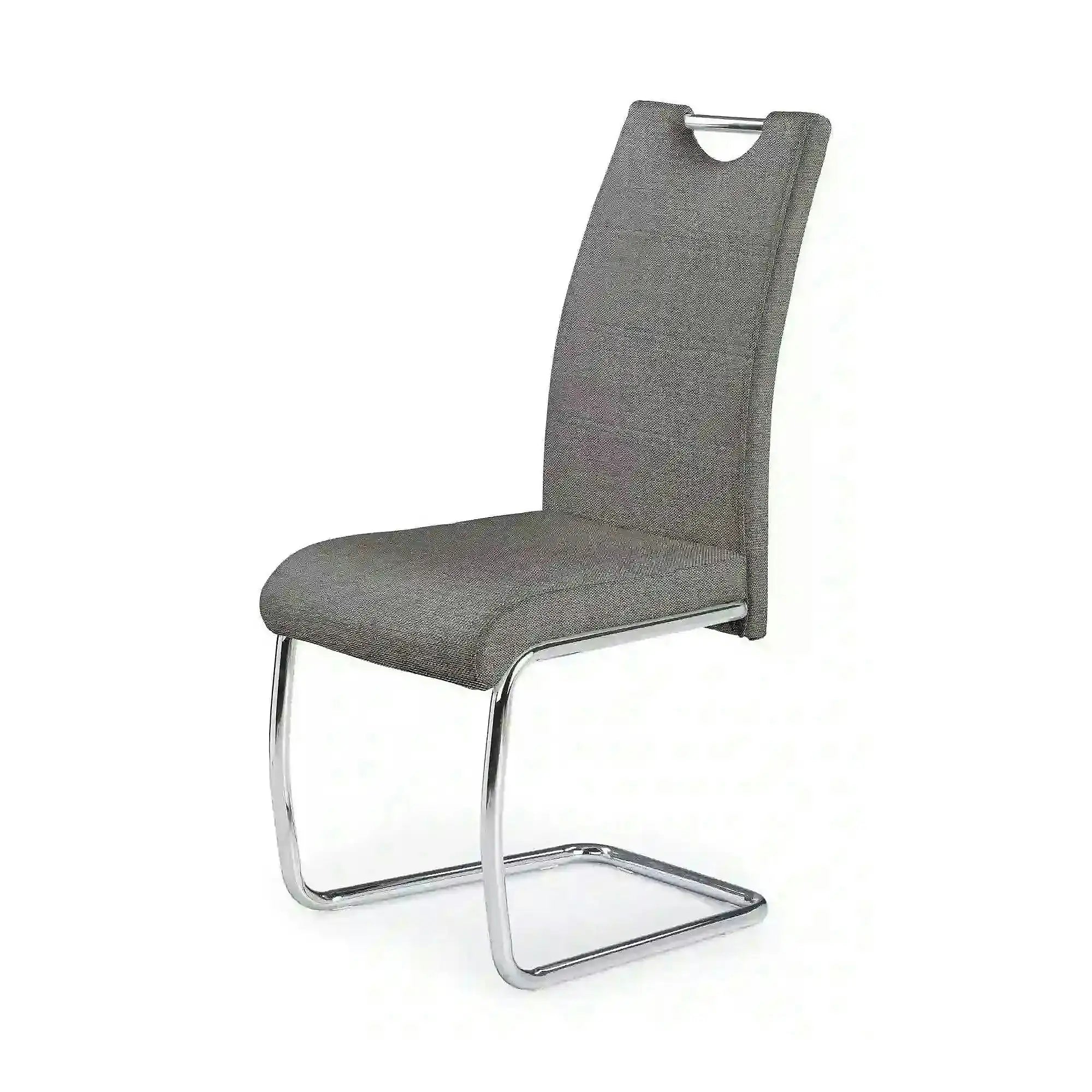 Scaun bucatarie K349, gri/crom, stofa clasica/metal, 42X60X97 CM