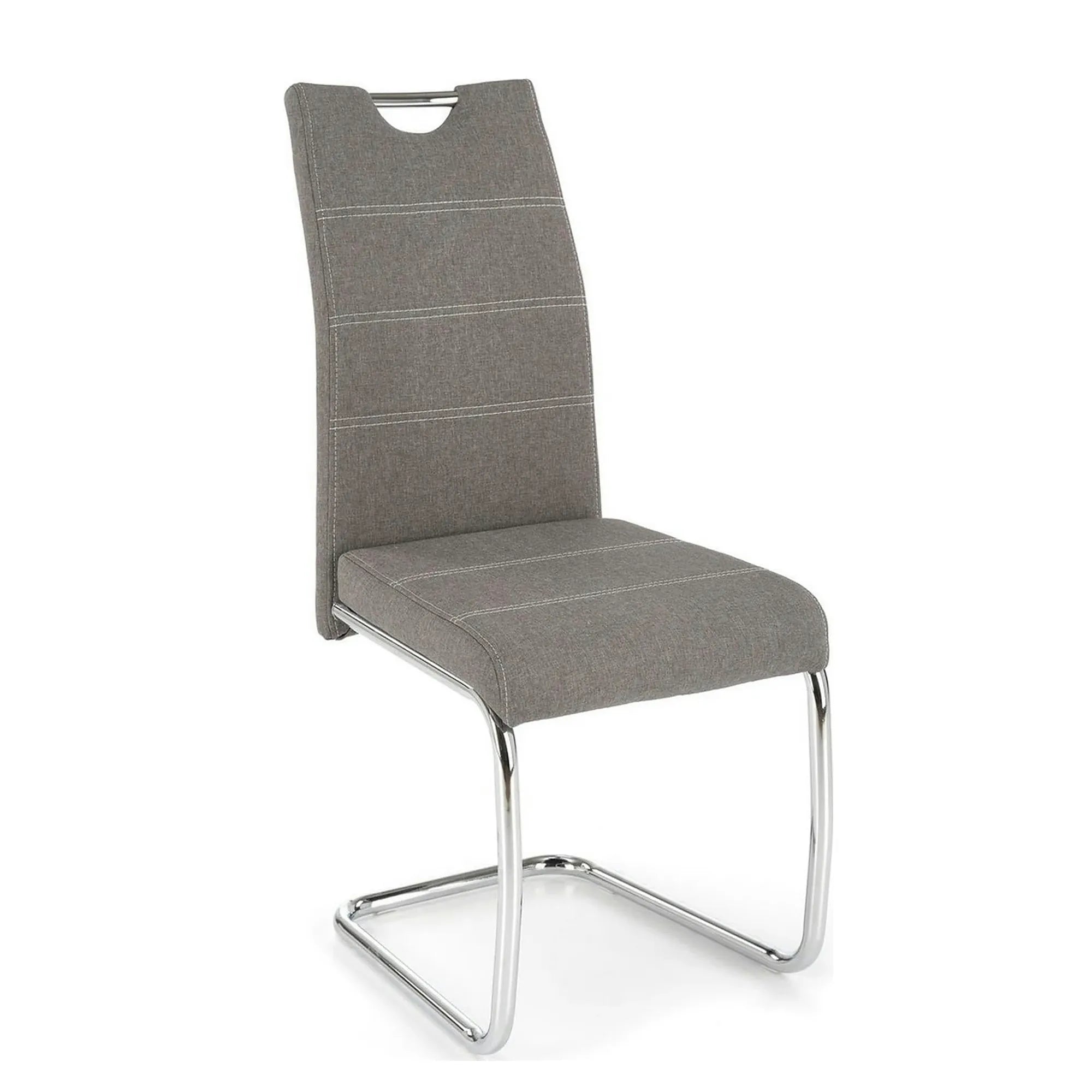 Scaun bucatarie K349, gri/crom, stofa clasica/metal, 42X60X97 CM
