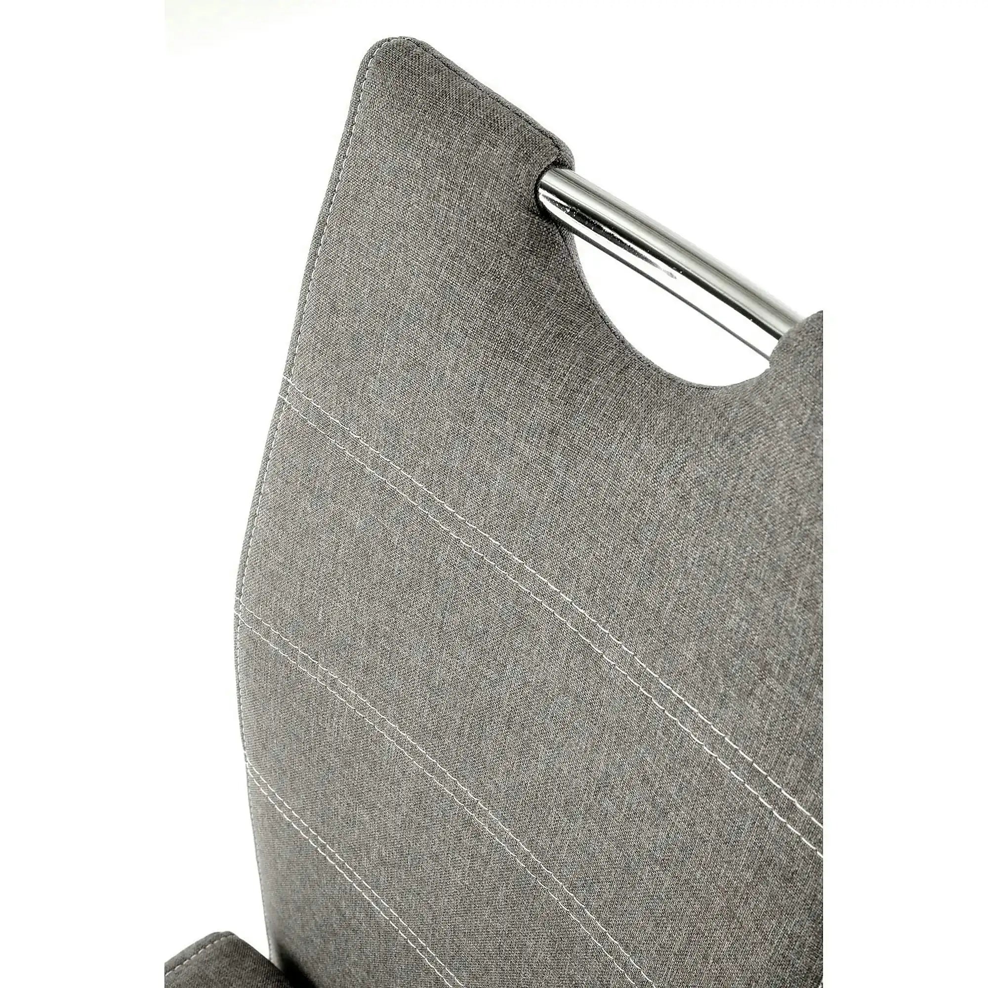 Scaun bucatarie K349, gri/crom, stofa clasica/metal, 42X60X97 CM