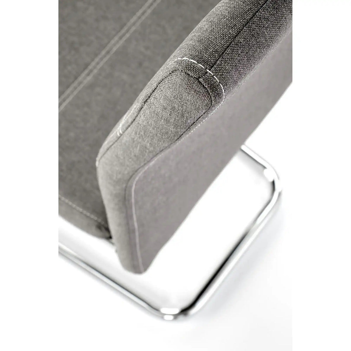 Scaun bucatarie K349, gri/crom, stofa clasica/metal, 42X60X97 CM