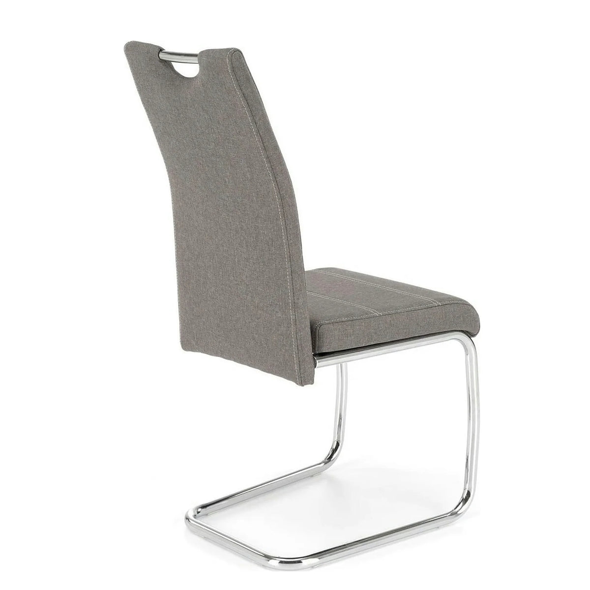 Scaun bucatarie K349, gri/crom, stofa clasica/metal, 42X60X97 CM