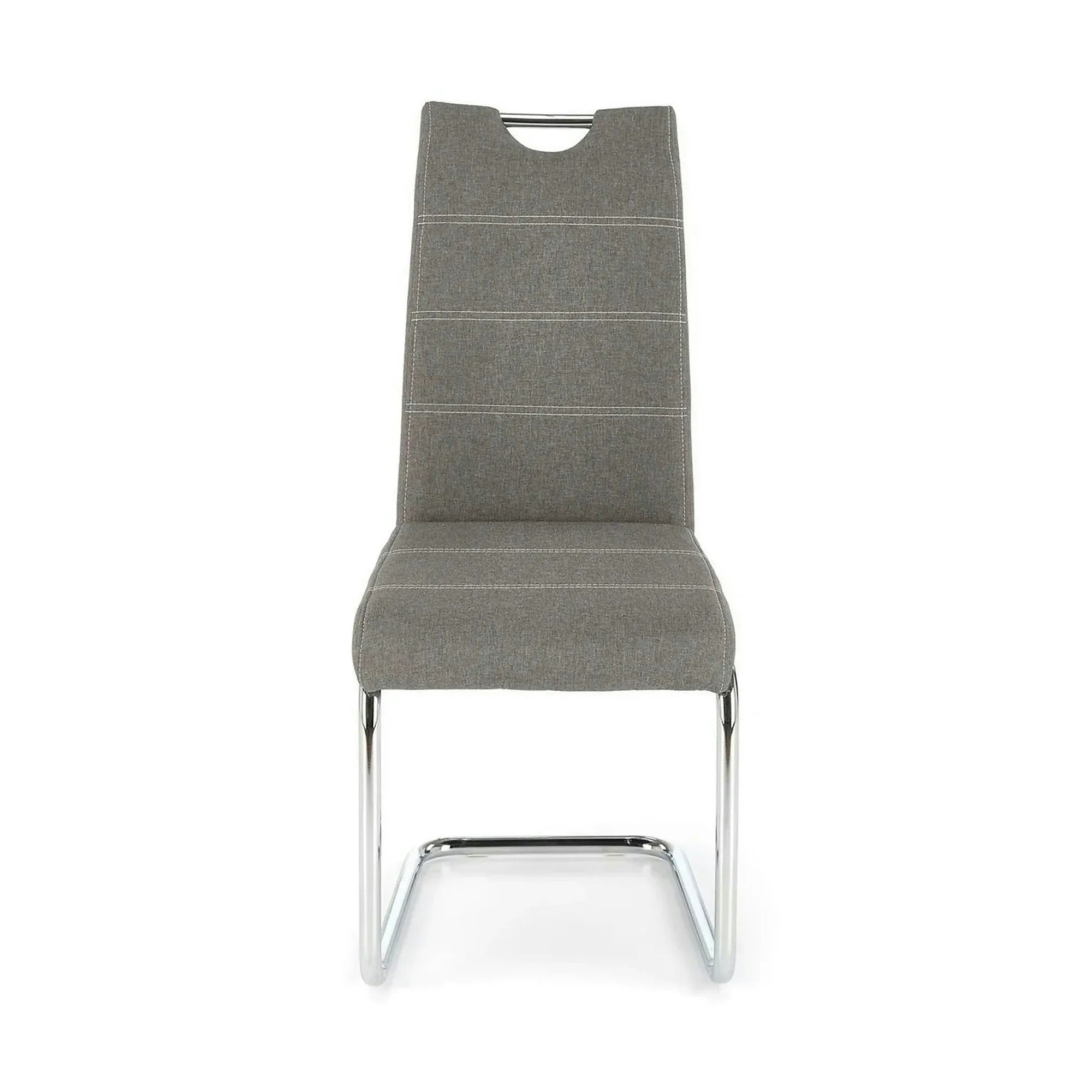 Scaun bucatarie K349, gri/crom, stofa clasica/metal, 42X60X97 CM