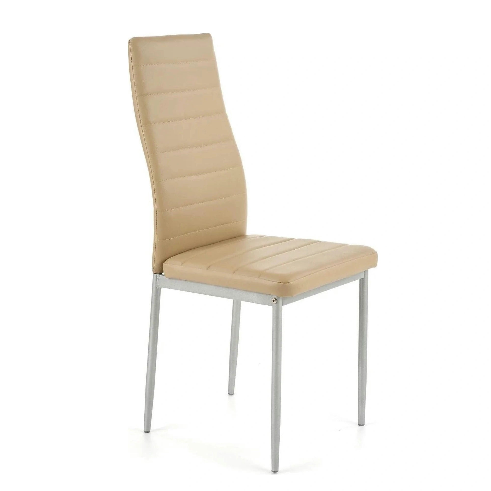 Scaun bucatarie K70, maro deschis/gri, metal/piele ecologica, 41x50x98 cm