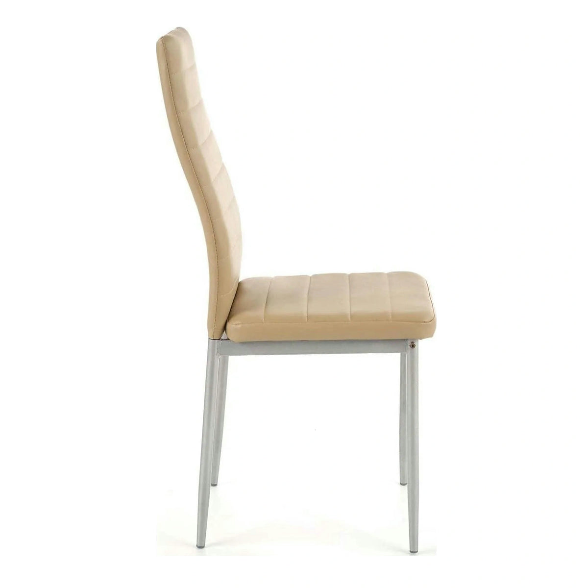 Scaun bucatarie K70, maro deschis/gri, metal/piele ecologica, 41x50x98 cm
