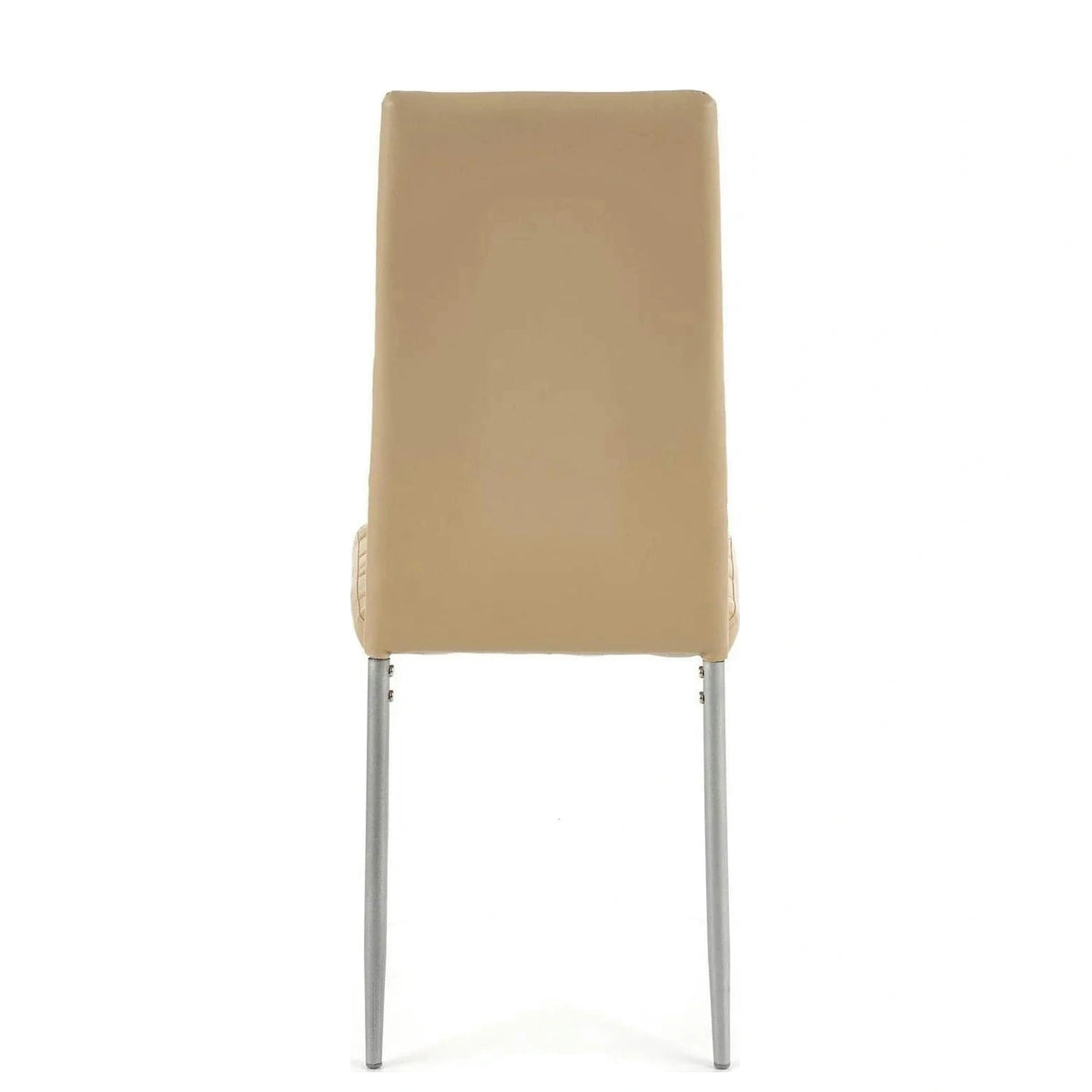Scaun bucatarie K70, maro deschis/gri, metal/piele ecologica, 41x50x98 cm
