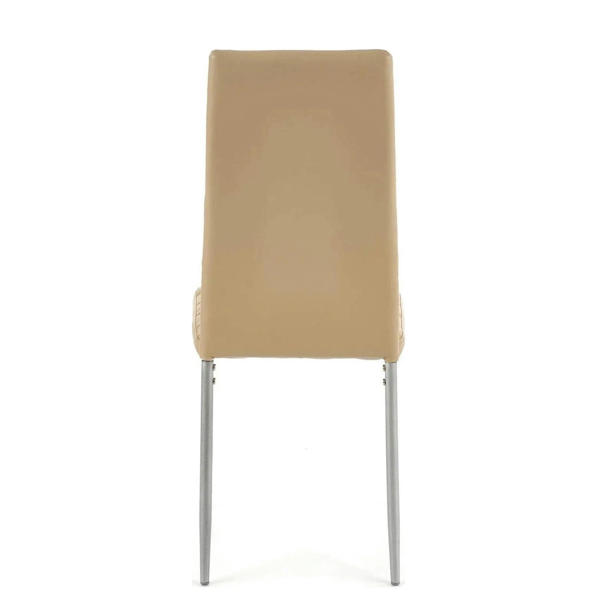 Scaun bucatarie K70, maro deschis/gri, metal/piele ecologica, 41x50x98 cm