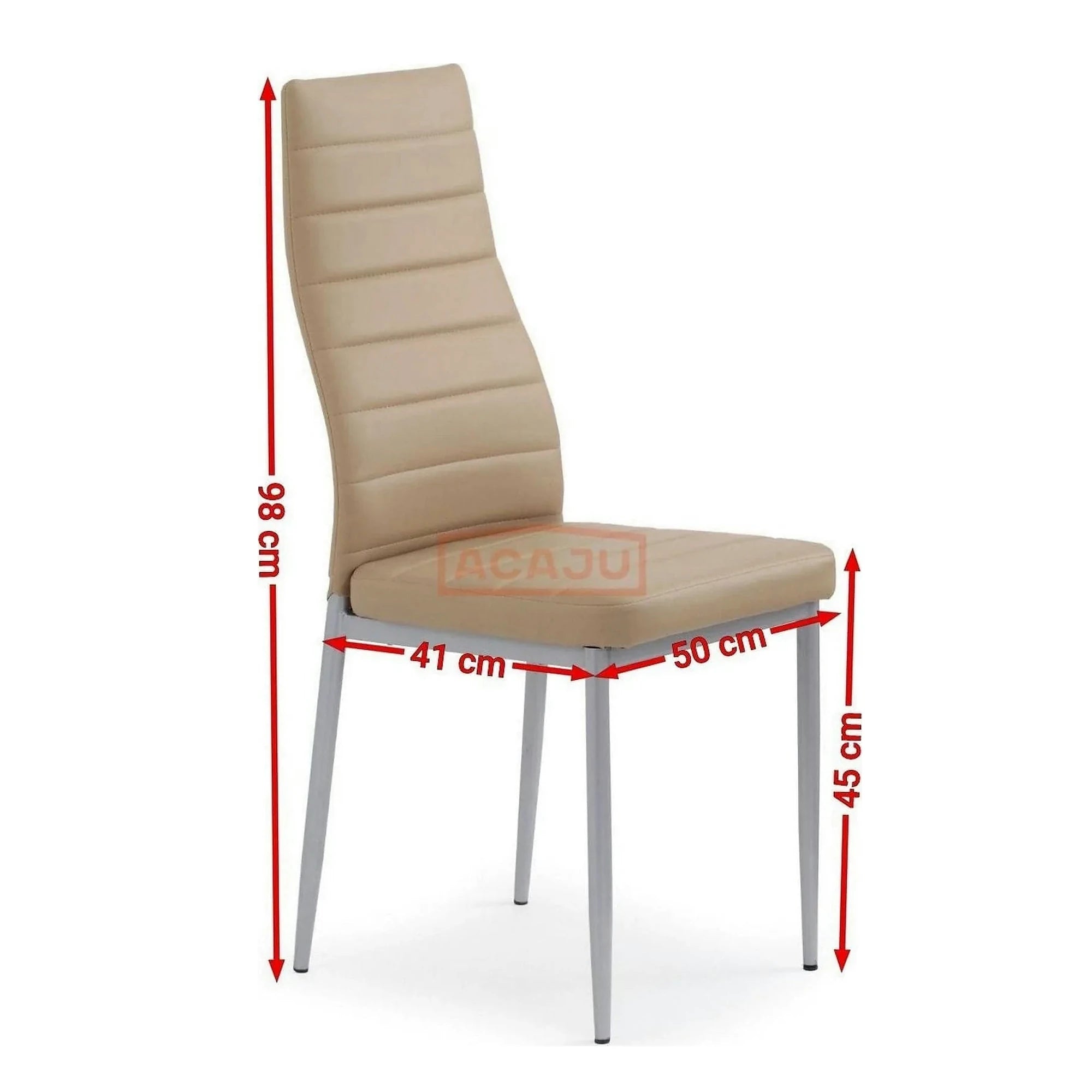 Scaun bucatarie K70, maro deschis/gri, metal/piele ecologica, 41x50x98 cm