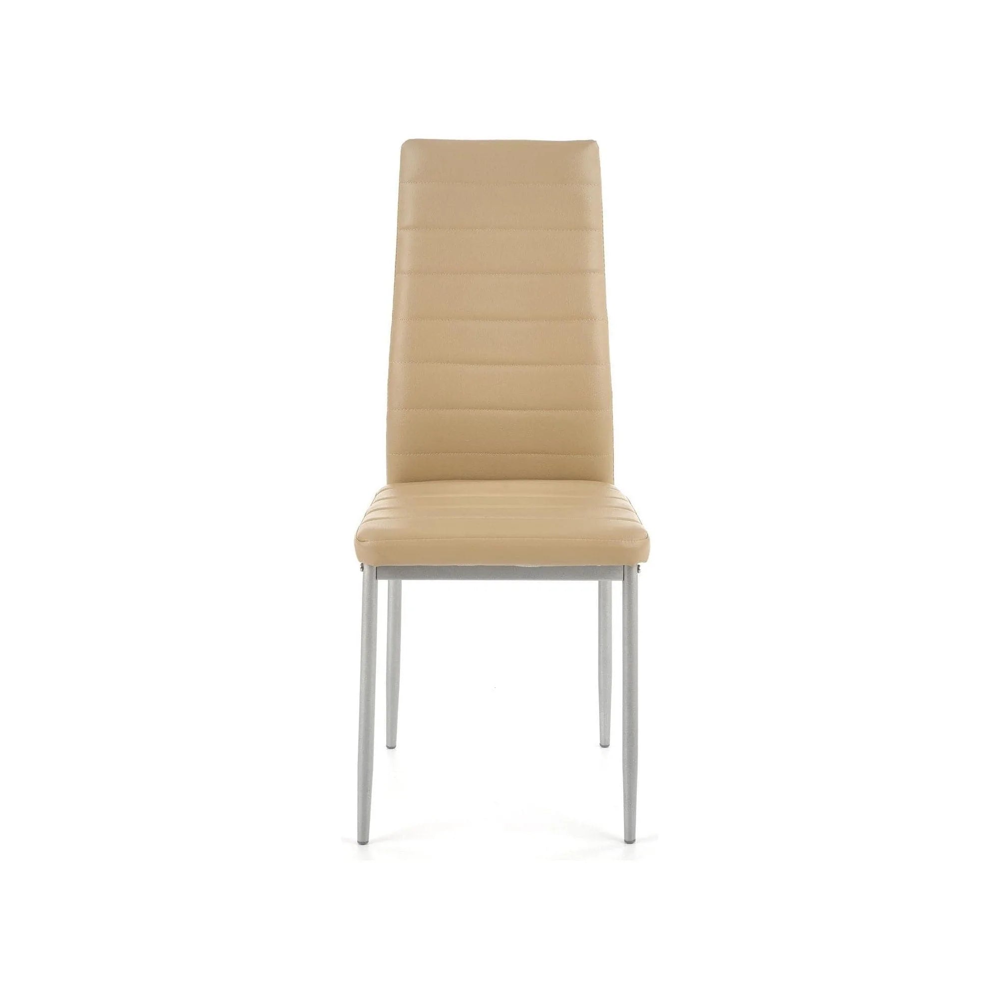 Scaun bucatarie K70, maro deschis/gri, metal/piele ecologica, 41x50x98 cm