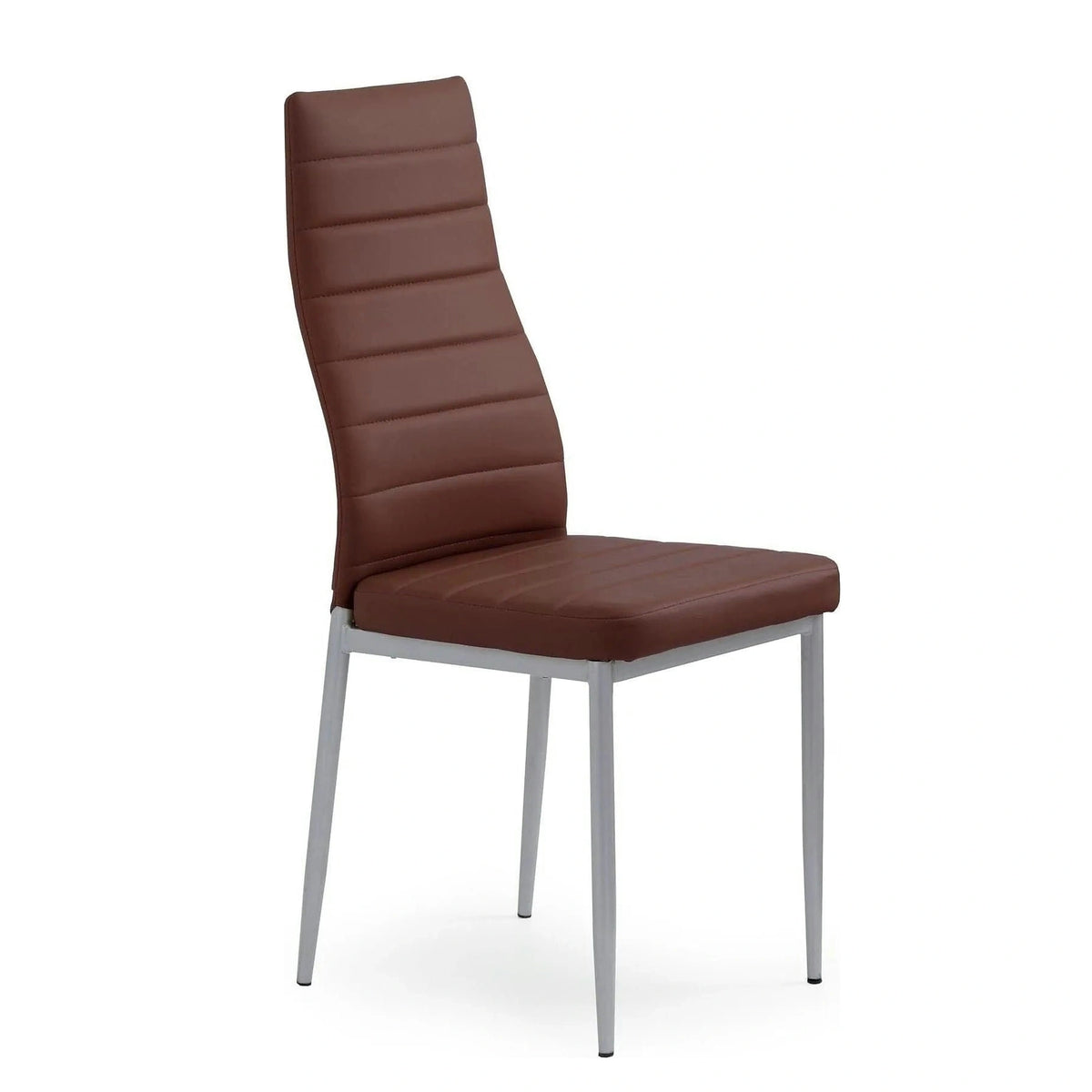 Scaun bucatarie K70, maro inchis/negru, metal/piele ecologica, 41x50x98 cm