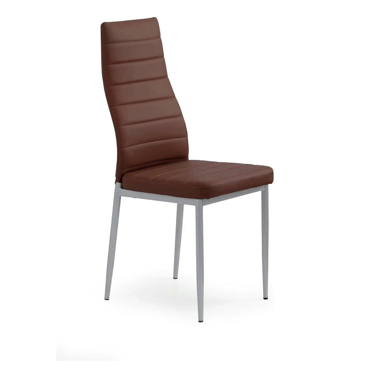 Scaun bucatarie K70, maro inchis/negru, metal/piele ecologica, 41x50x98 cm