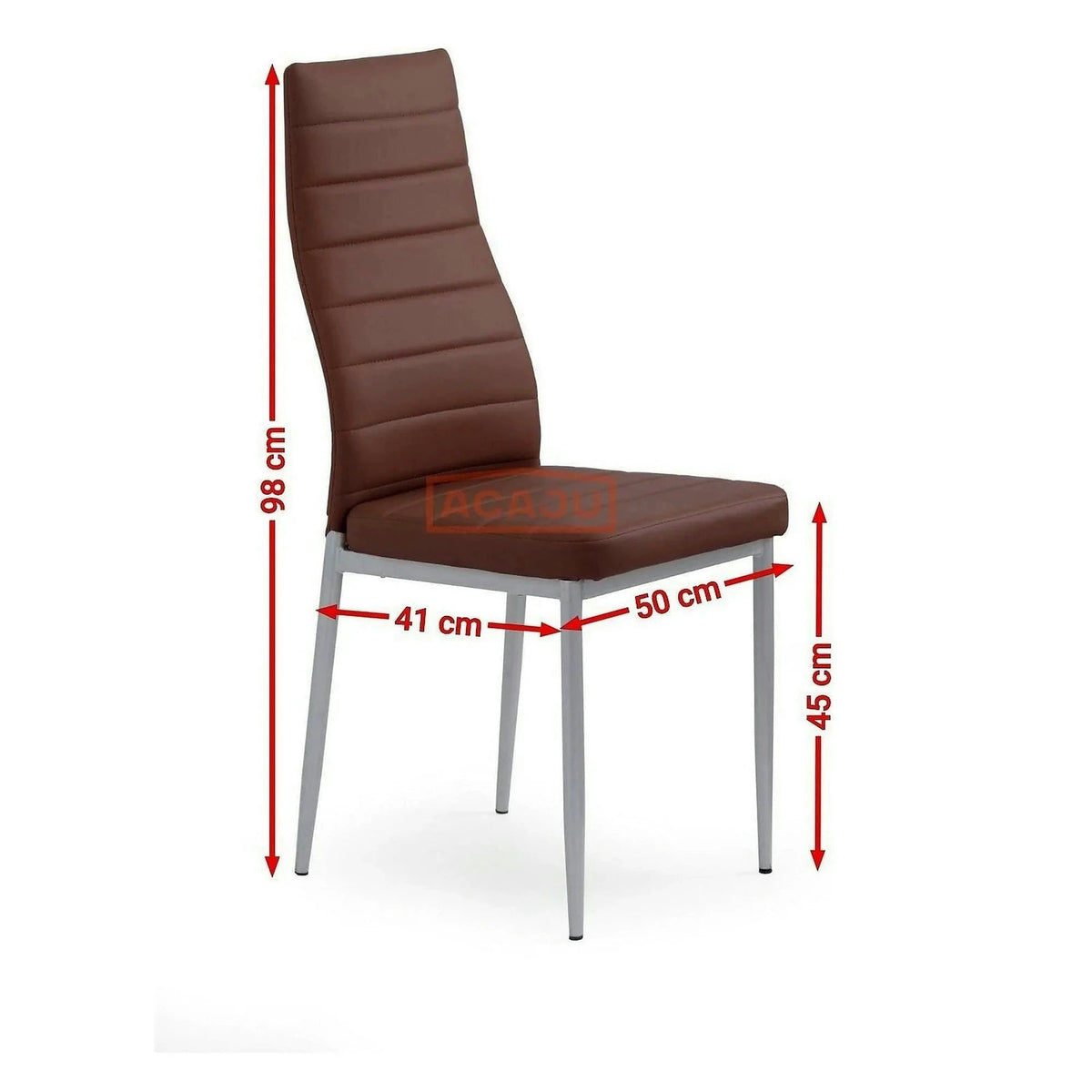 Scaun bucatarie K70, maro inchis/negru, metal/piele ecologica, 41x50x98 cm