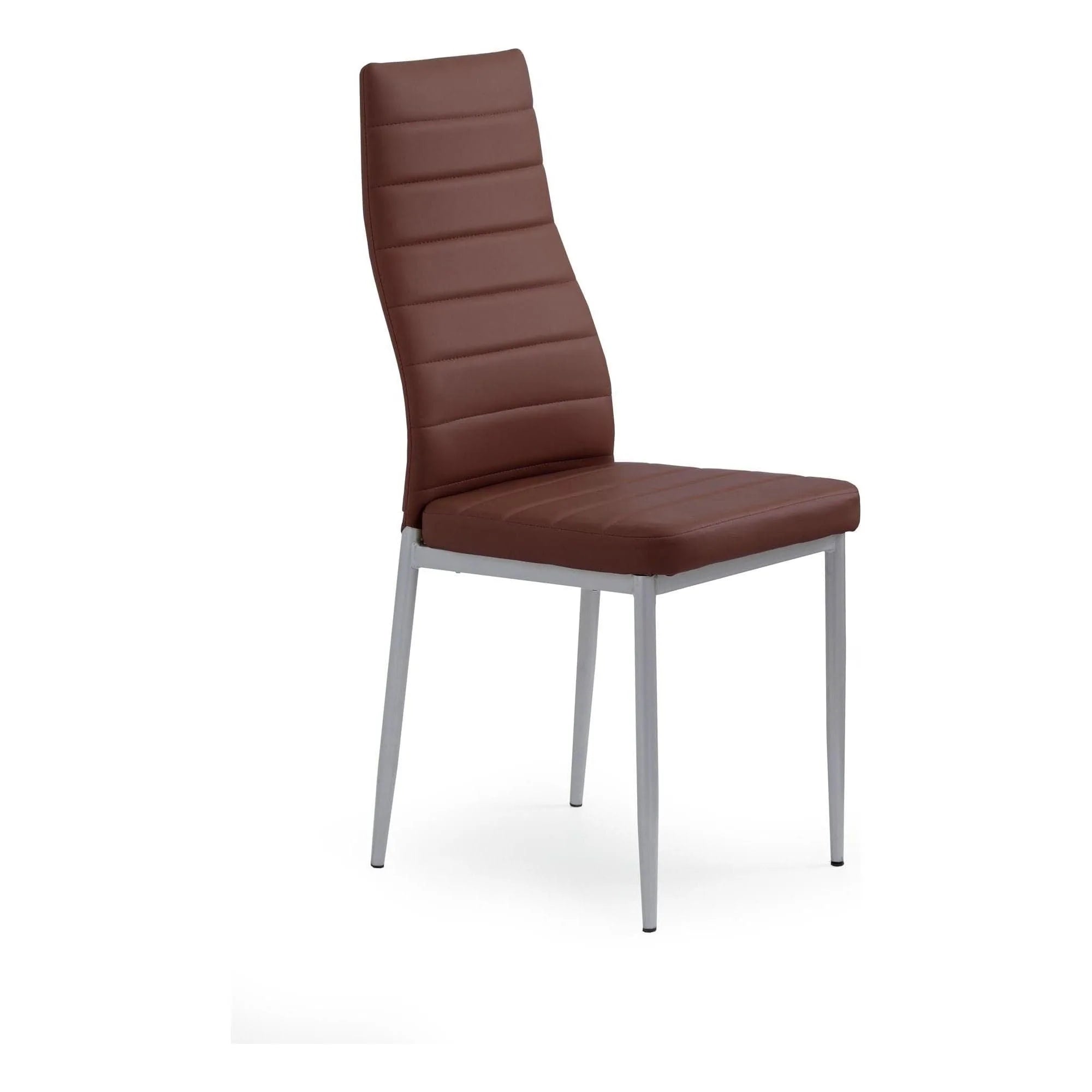 Scaun bucatarie K70, maro inchis/negru, metal/piele ecologica, 41x50x98 cm