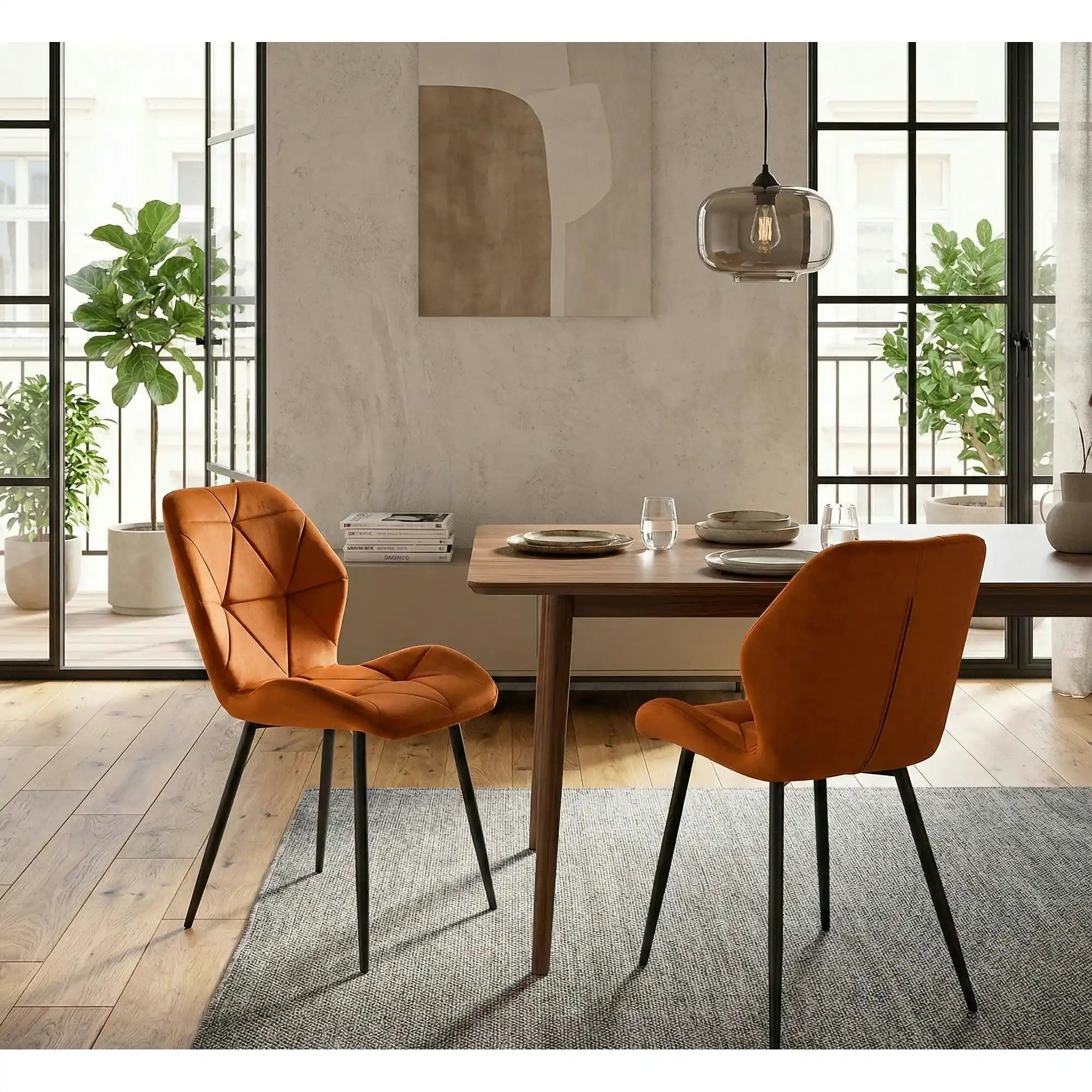 Scaun bucatarie material textil K453, caramiziu, 48x53x86 cm