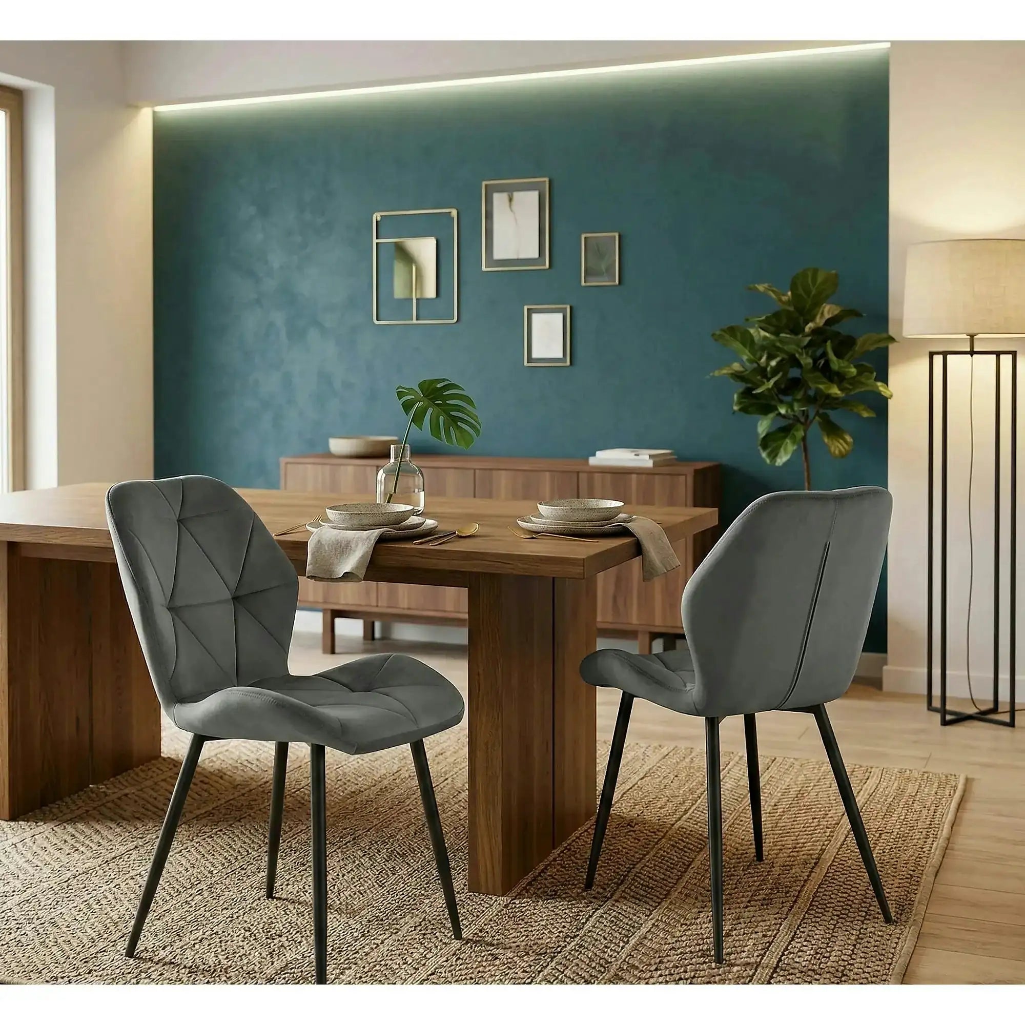 Scaun bucatarie material textil/metal K453, gri, 48x53x86 cm