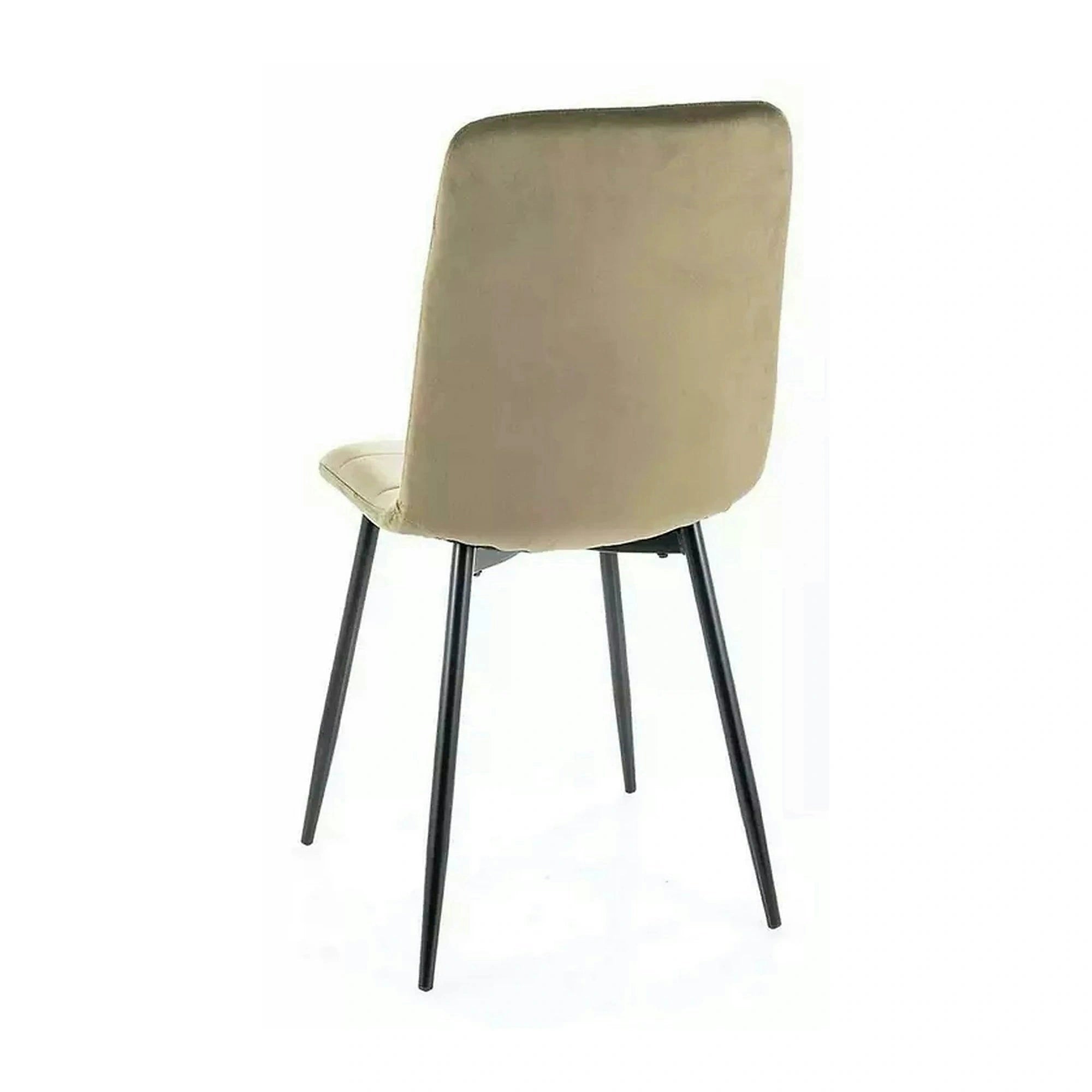 Scaun bucatarie metalic IVO, bej/negru, stofa catifelata, 45x39x91 cm