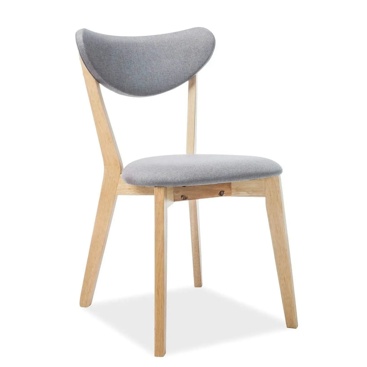 Scaun bucatarie mic BRANDO, gri/stejar, stofa/lemn, 45x40x76 cm