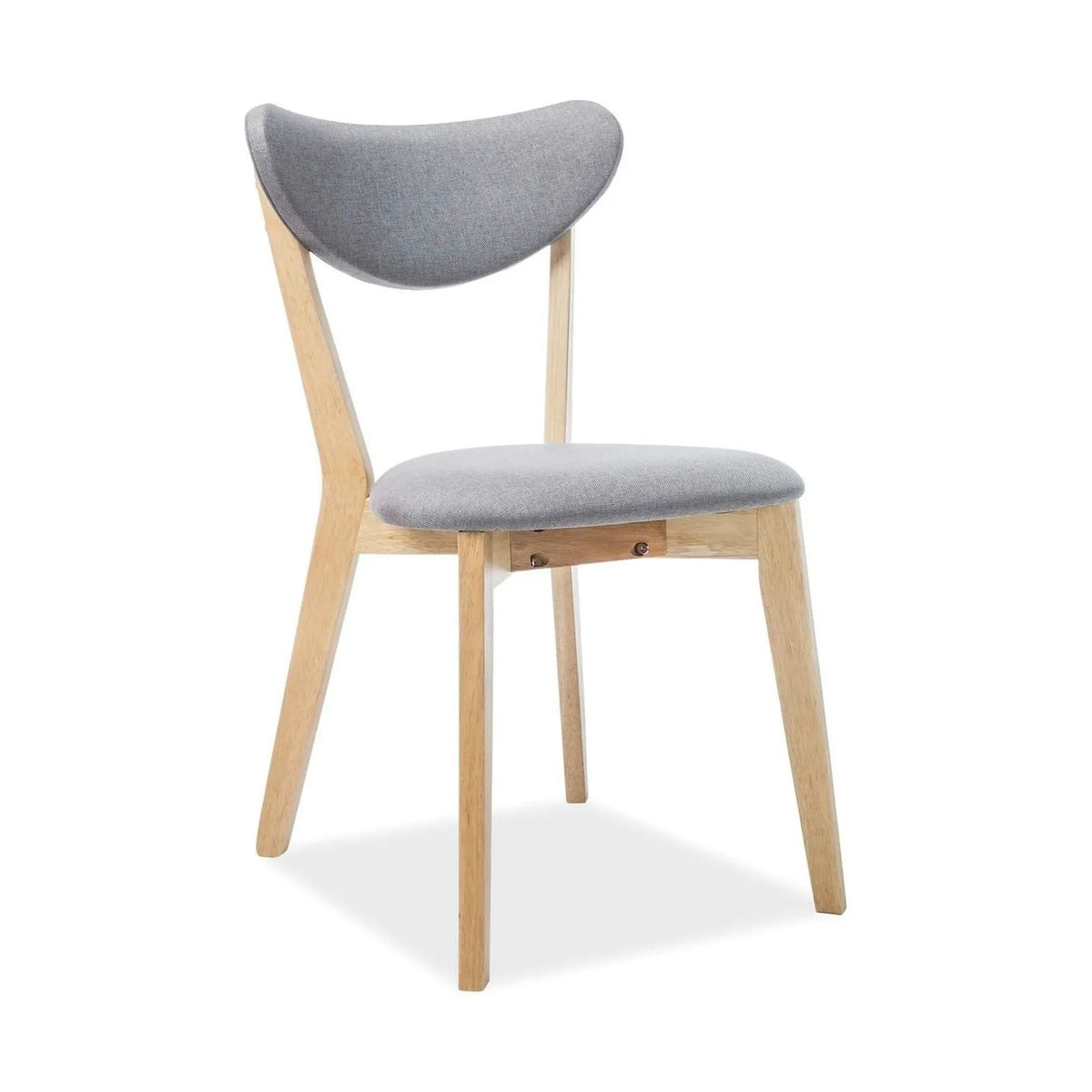 Scaun bucatarie mic BRANDO, gri/stejar, stofa/lemn, 45x40x76 cm