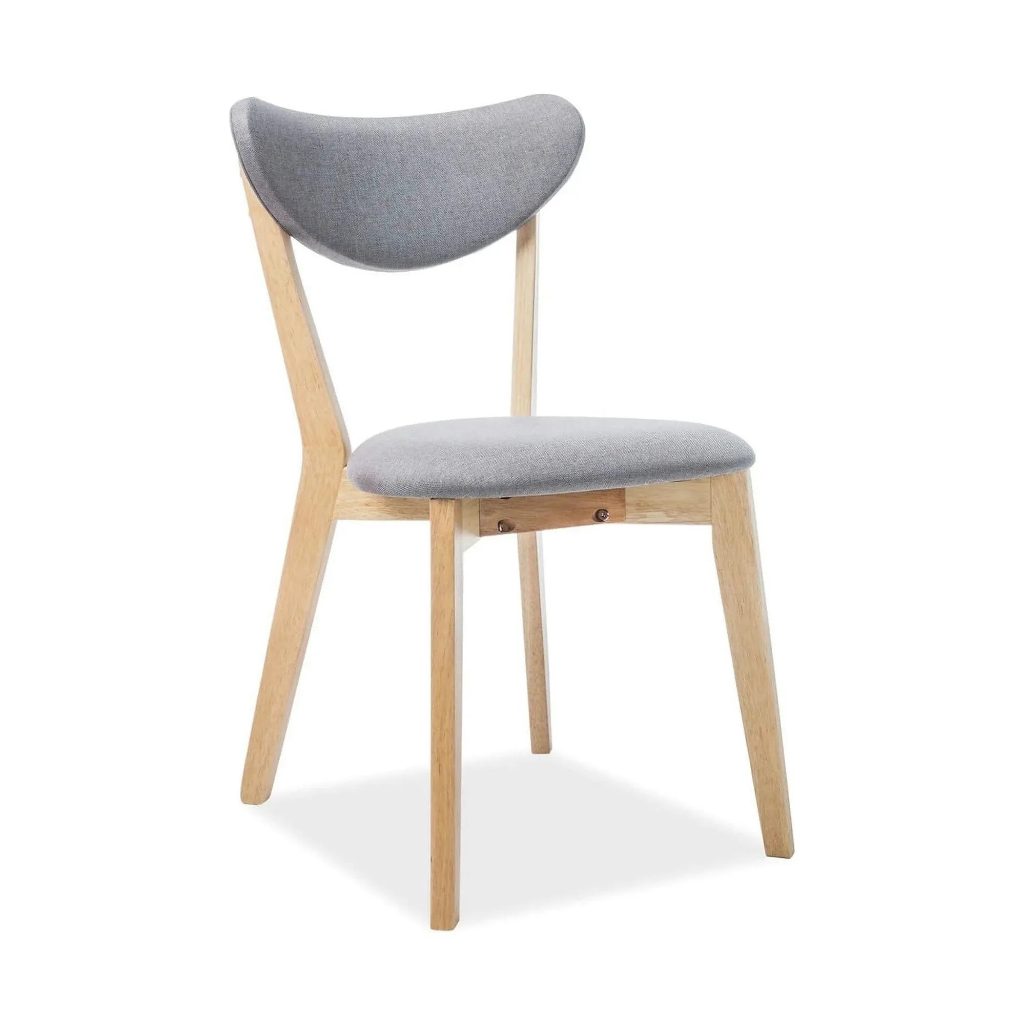 Scaun bucatarie mic BRANDO, gri/stejar, stofa/lemn, 45x40x76 cm