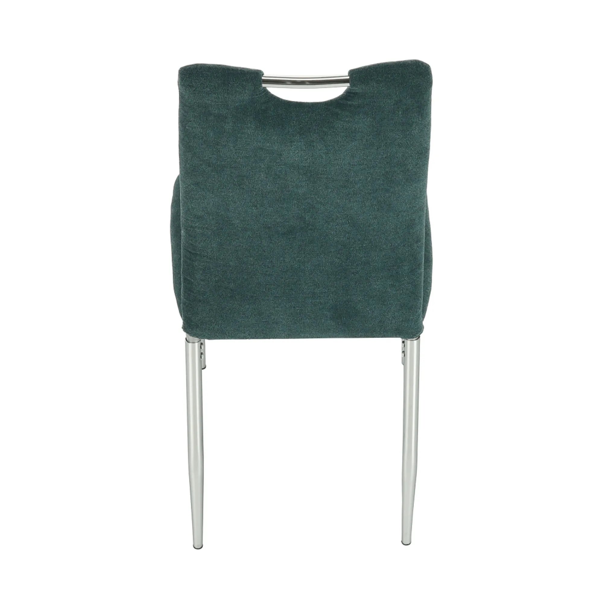 Scaun bucatarie OLIVA NEW, azur/crom, textil/metal, 42x52x97 cm