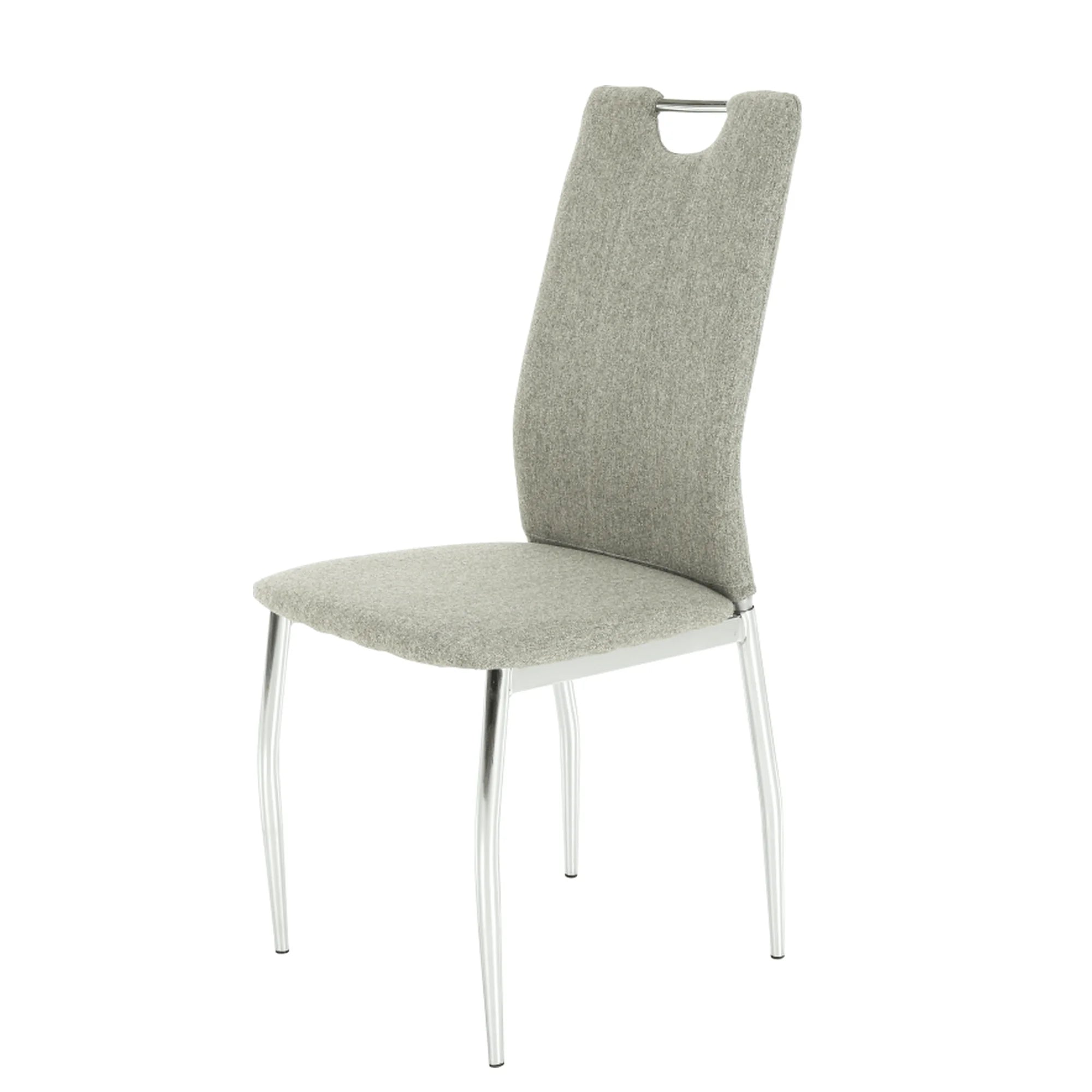Scaun bucatarie OLIVA NEW, bej/crom, textil/metal, 42x52x97 cm