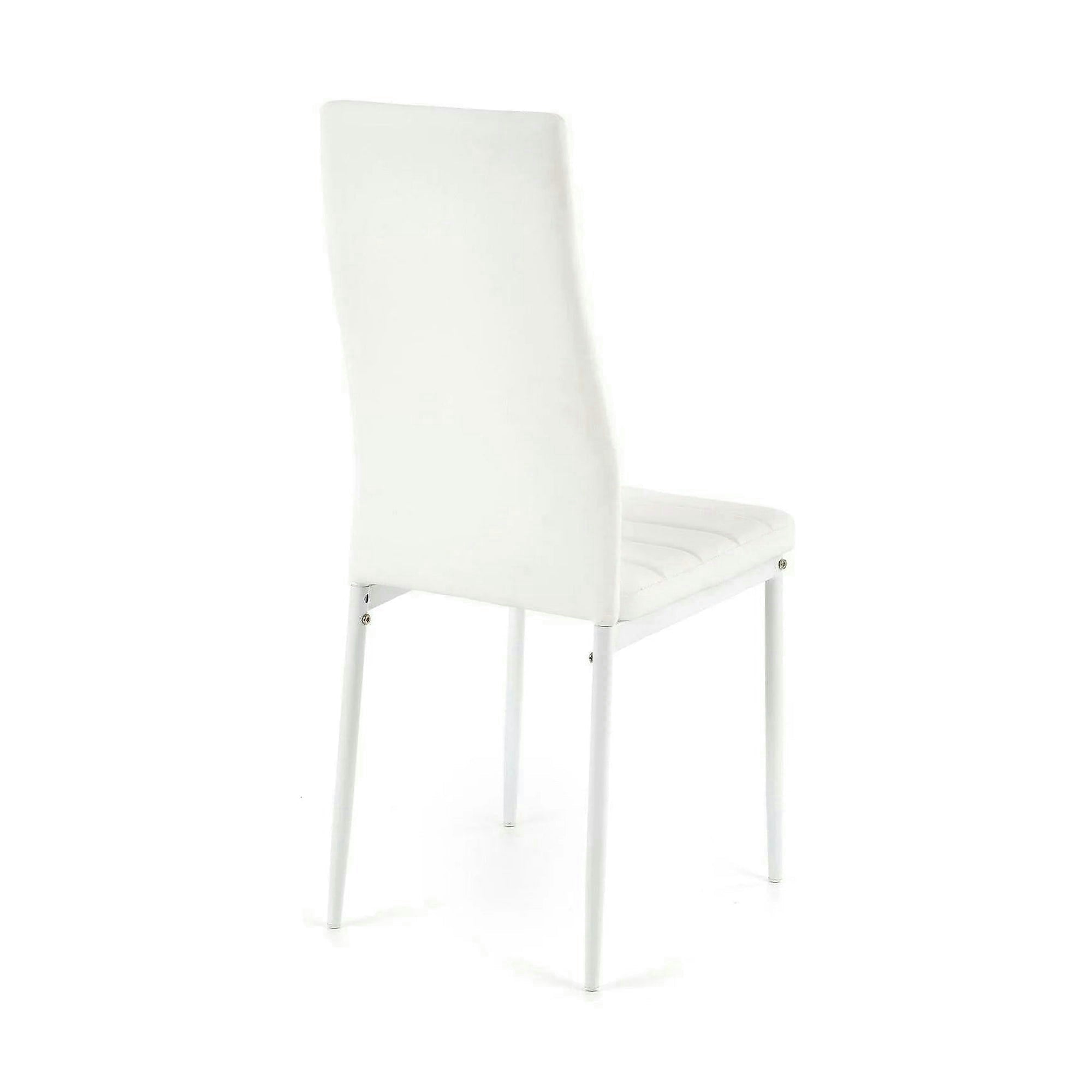 Scaun bucatarie rezistent K70, alb, piele ecologica/metal, 41x50x98 cm