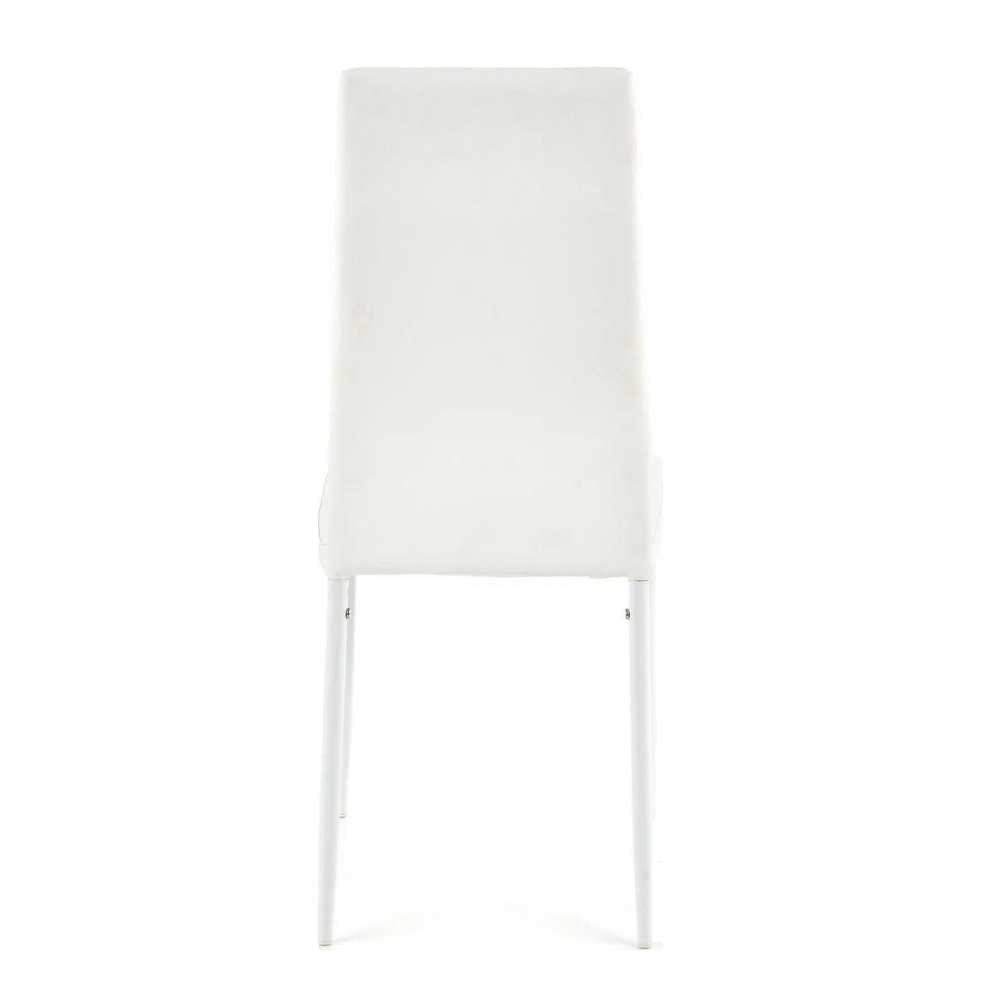 Scaun bucatarie rezistent K70, alb, piele ecologica/metal, 41x50x98 cm