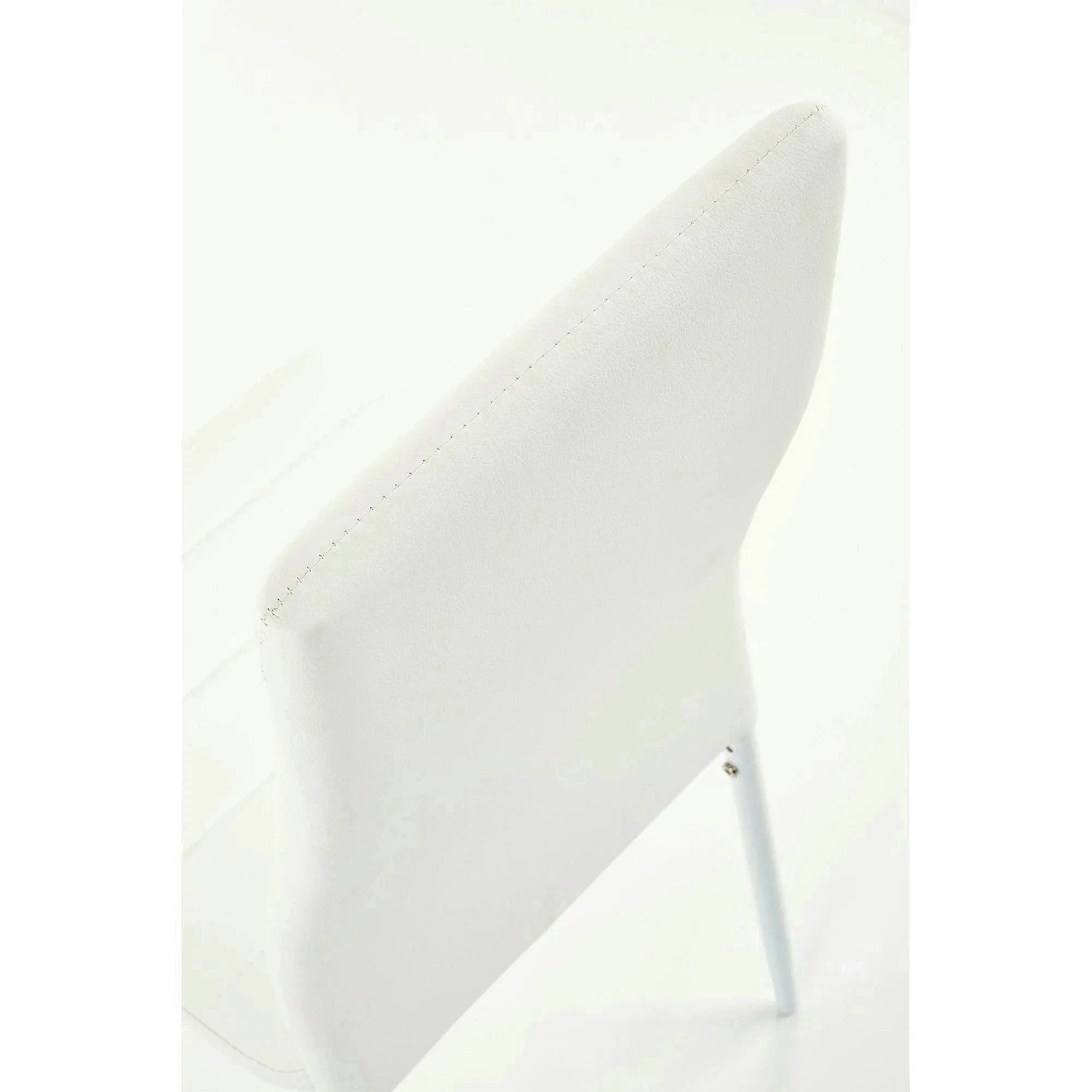 Scaun bucatarie rezistent K70, alb, piele ecologica/metal, 41x50x98 cm