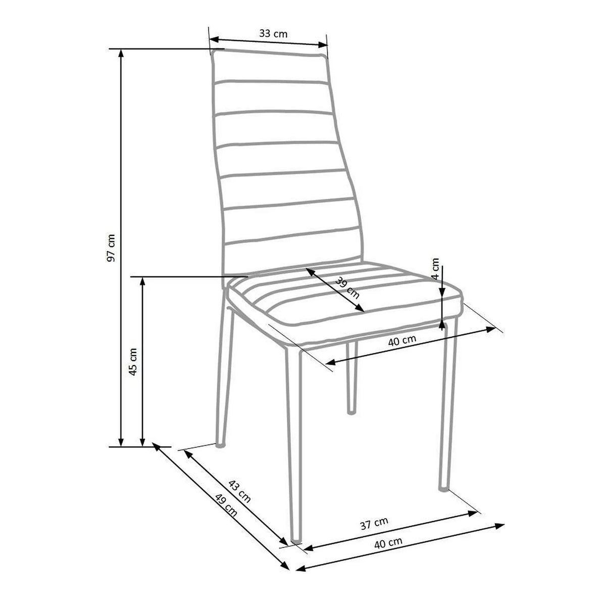 Scaun bucatarie rezistent K70, alb, piele ecologica/metal, 41x50x98 cm