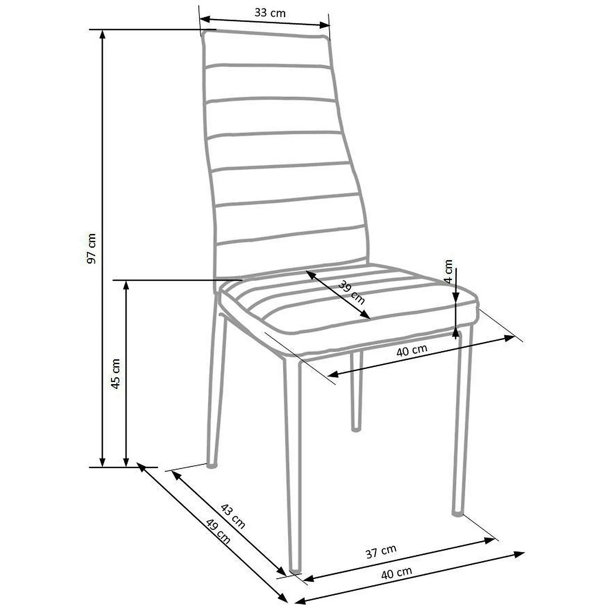 Scaun bucatarie rezistent K70, alb, piele ecologica/metal, 41x50x98 cm