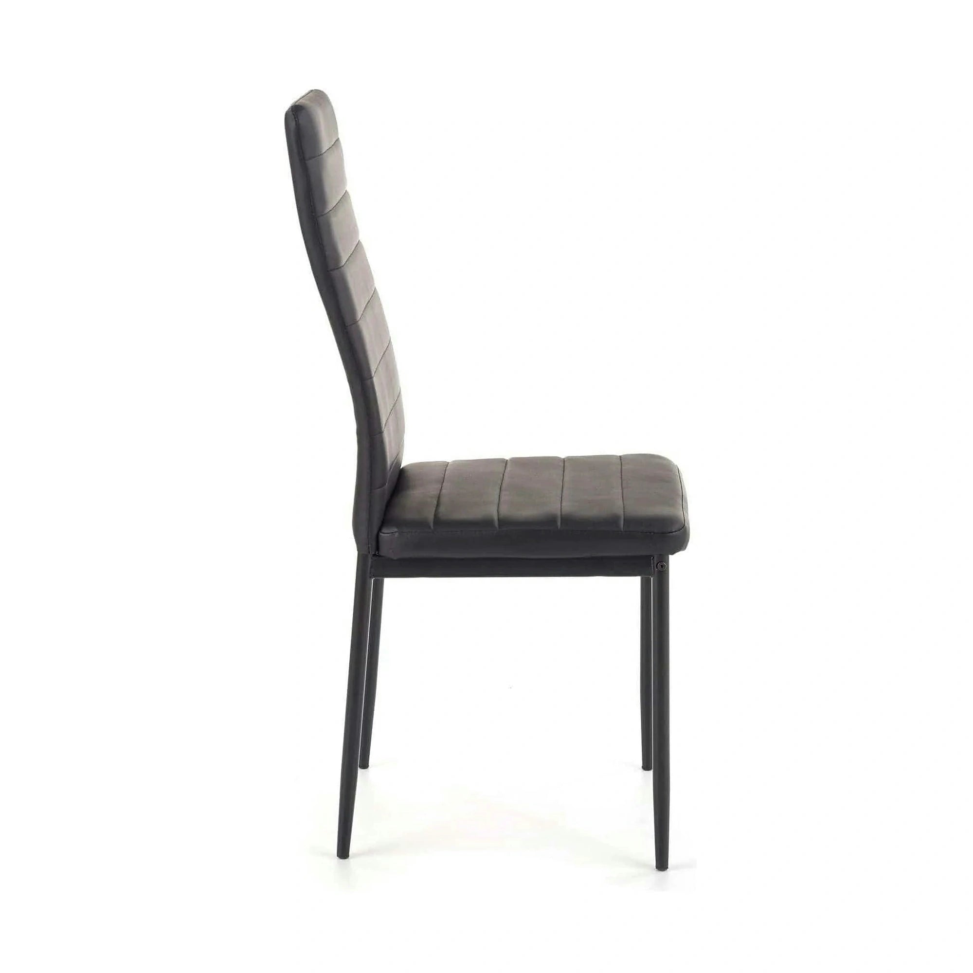Scaun bucatarie rezistent K70, negru, piele ecologica/metal, 41x50x98 cm