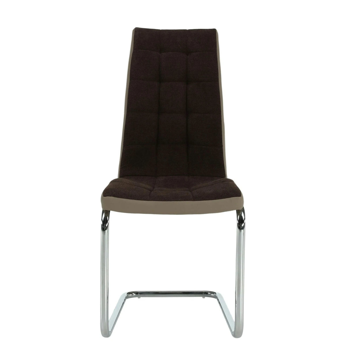 Scaun bucătărie SALOMA NEW, maro/bej, stofa clasica/piele ecologica/metal, 42x56.5x105 cm