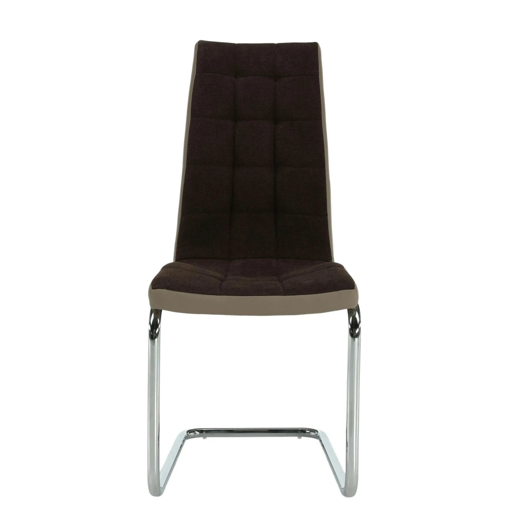 Scaun bucătărie SALOMA NEW, maro/bej, stofa clasica/piele ecologica/metal, 42x56.5x105 cm