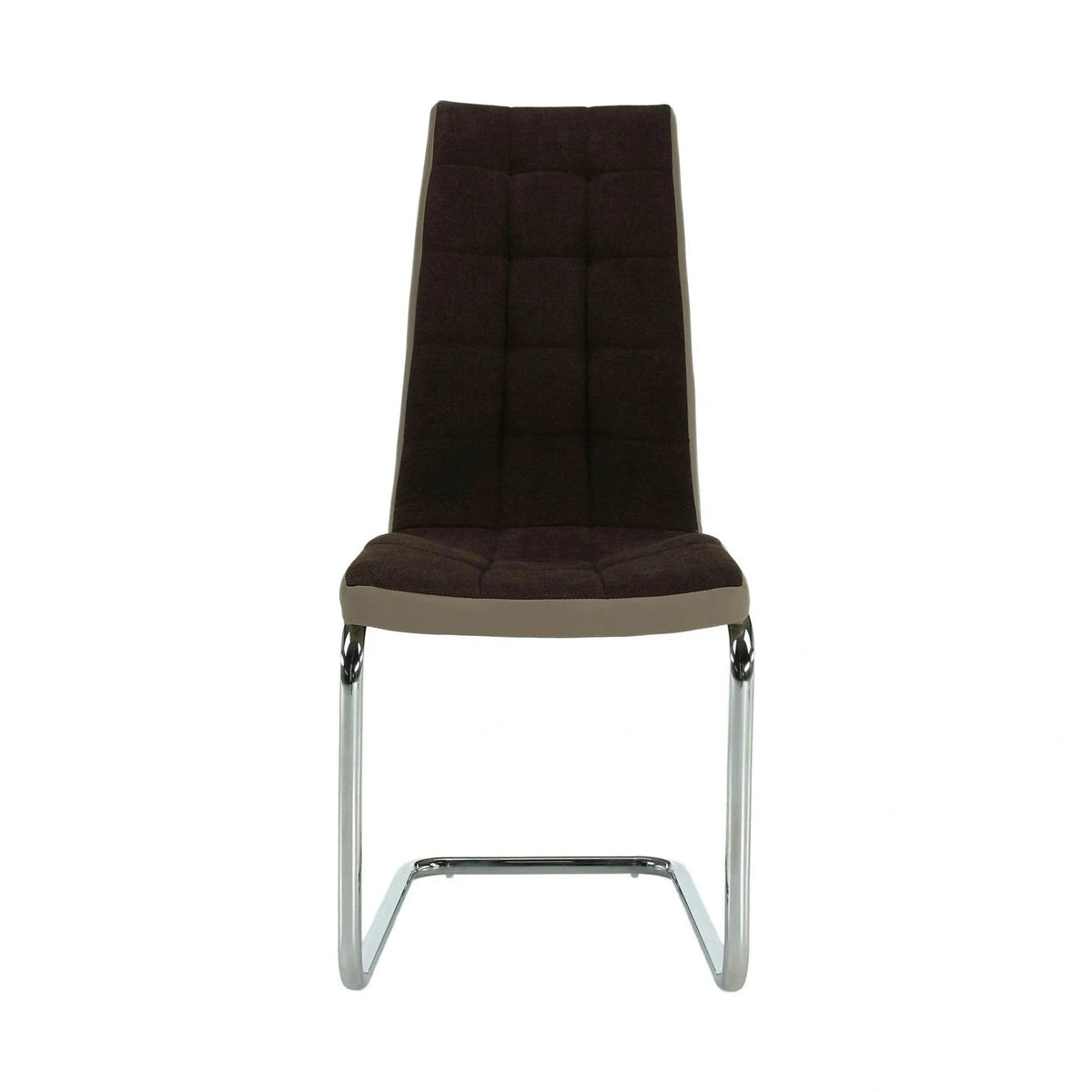 Scaun bucătărie SALOMA NEW, maro/bej, stofa clasica/piele ecologica/metal, 42x56.5x105 cm