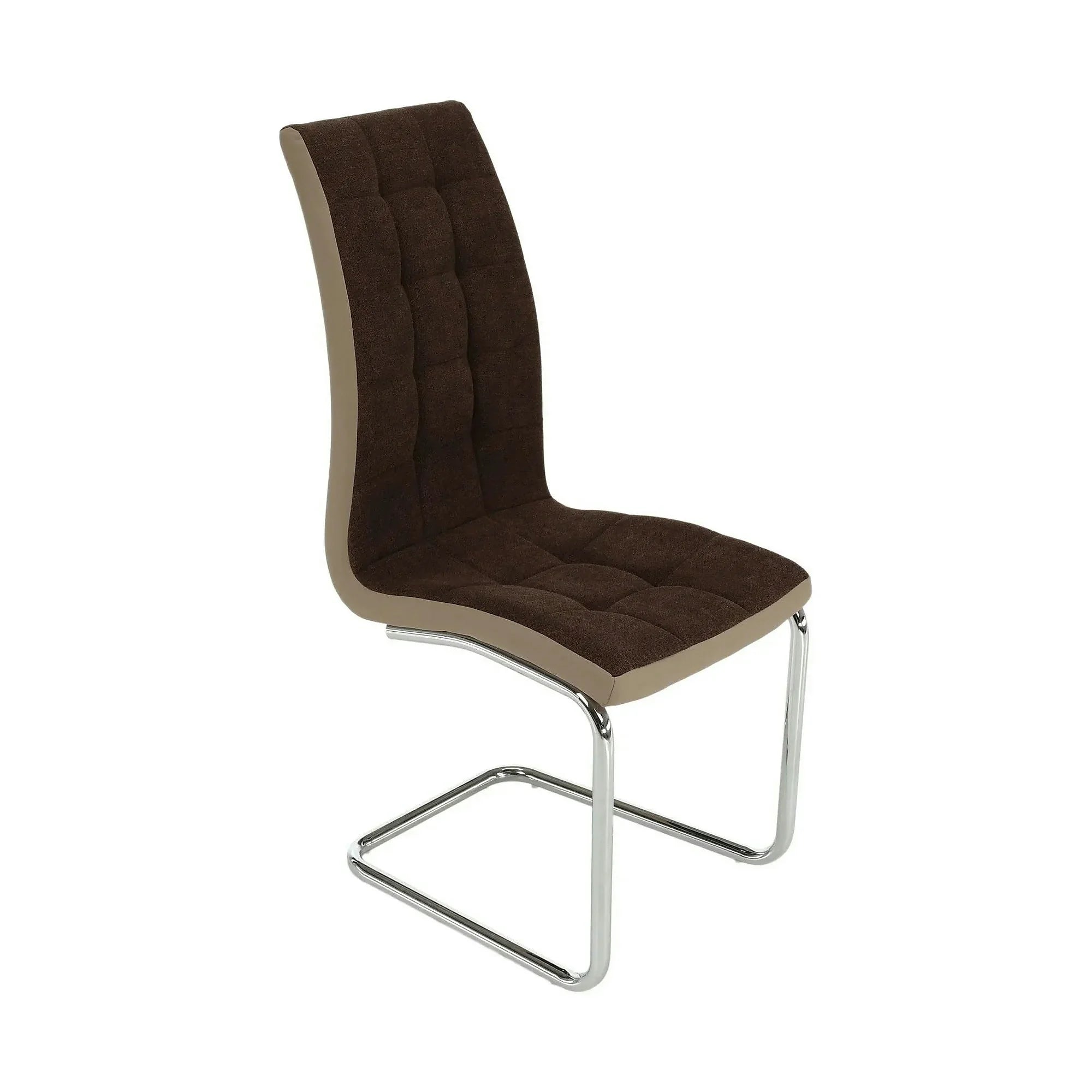 Scaun bucătărie SALOMA NEW, maro/bej, stofa clasica/piele ecologica/metal, 42x56.5x105 cm