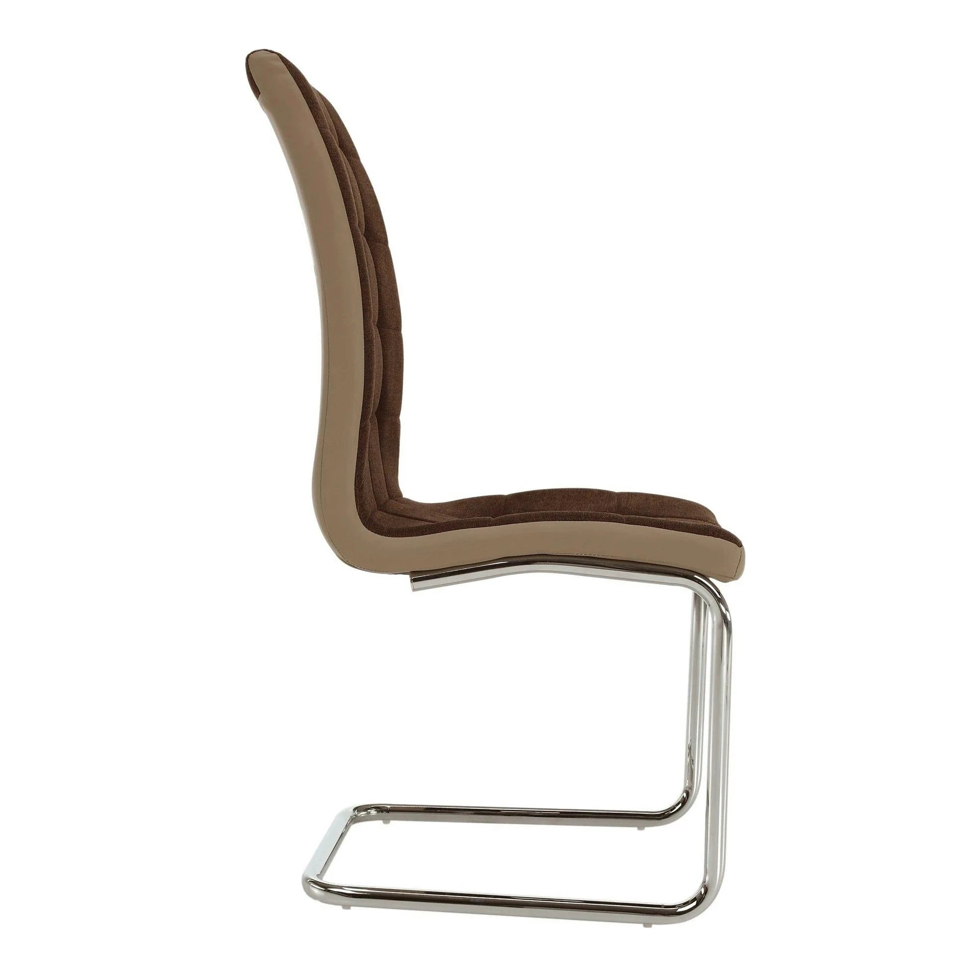 Scaun bucătărie SALOMA NEW, maro/bej, stofa clasica/piele ecologica/metal, 42x56.5x105 cm