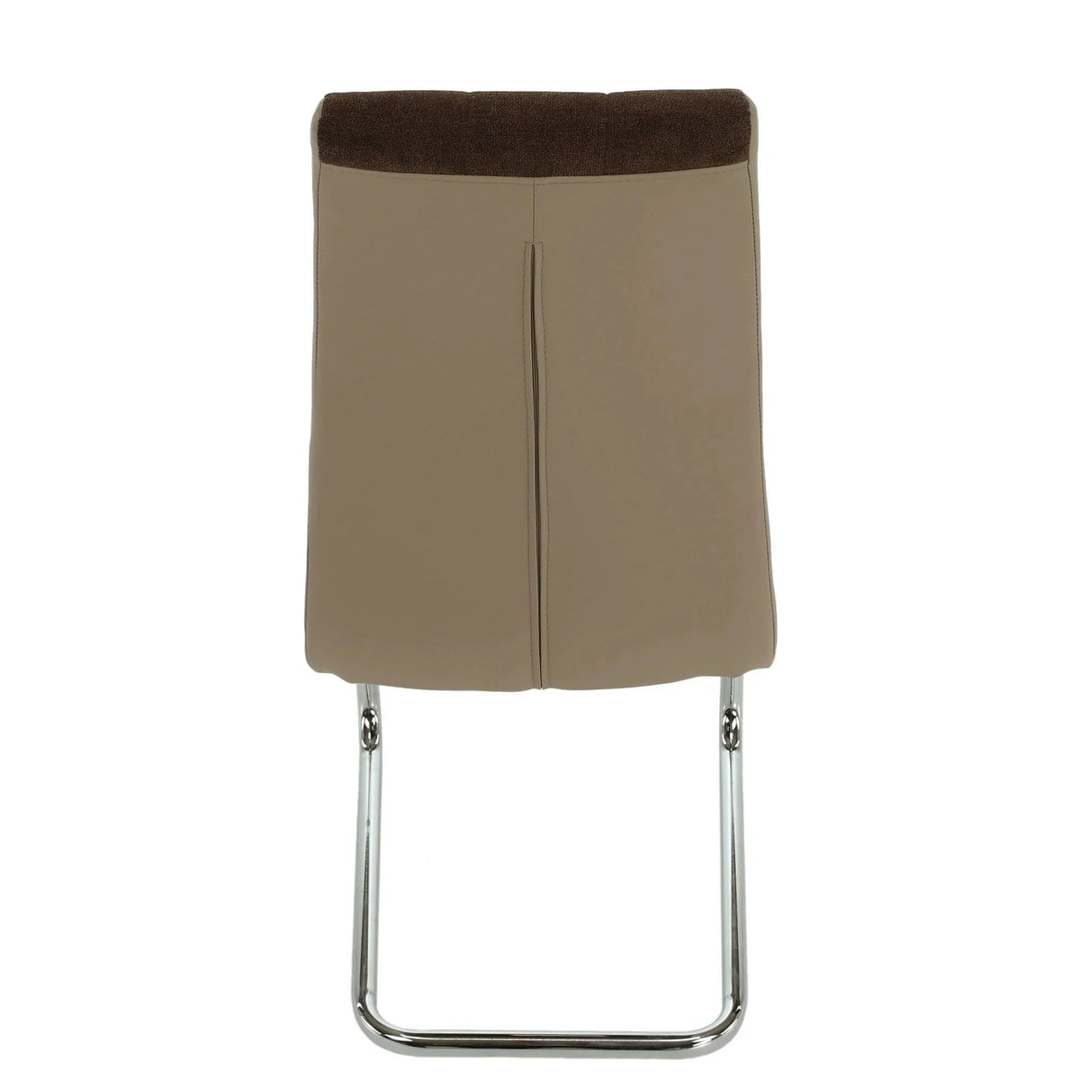 Scaun bucătărie SALOMA NEW, maro/bej, stofa clasica/piele ecologica/metal, 42x56.5x105 cm