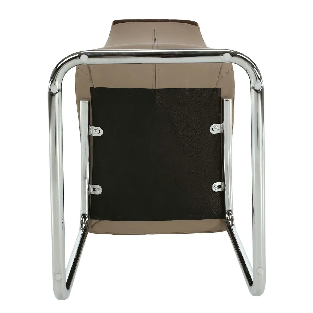 Scaun bucătărie SALOMA NEW, maro/bej, stofa clasica/piele ecologica/metal, 42x56.5x105 cm