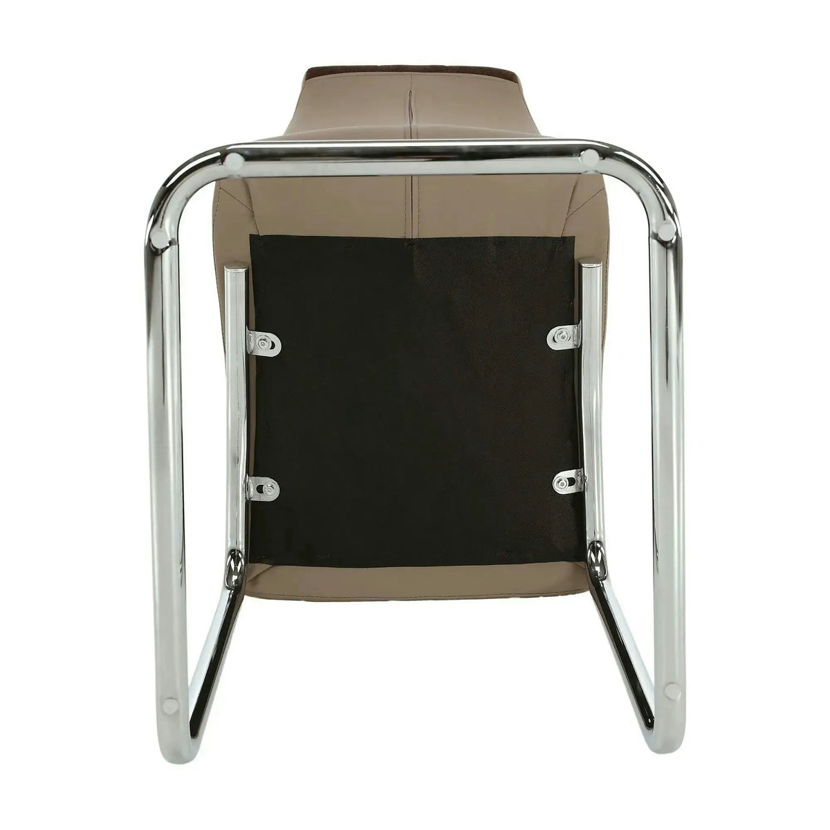 Scaun bucătărie SALOMA NEW, maro/bej, stofa clasica/piele ecologica/metal, 42x56.5x105 cm