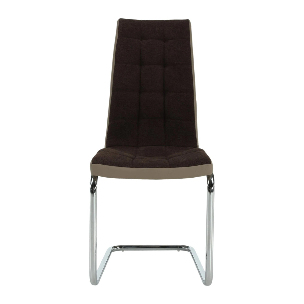 Scaun bucătărie SALOMA NEW, maro/bej, stofa clasica/piele ecologica/metal, 42x56.5x105 cm