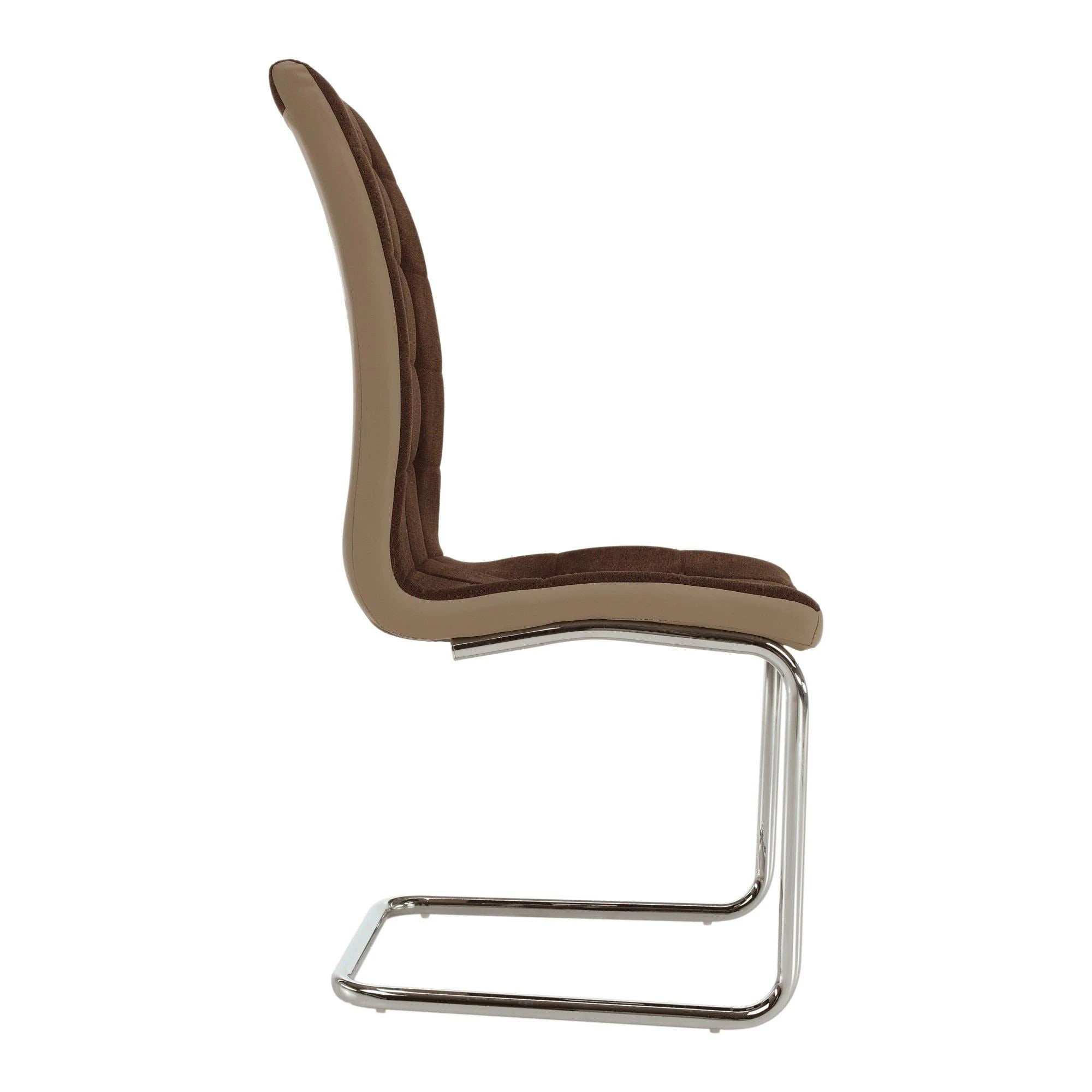 Scaun bucătărie SALOMA NEW, maro/bej, stofa clasica/piele ecologica/metal, 42x56.5x105 cm