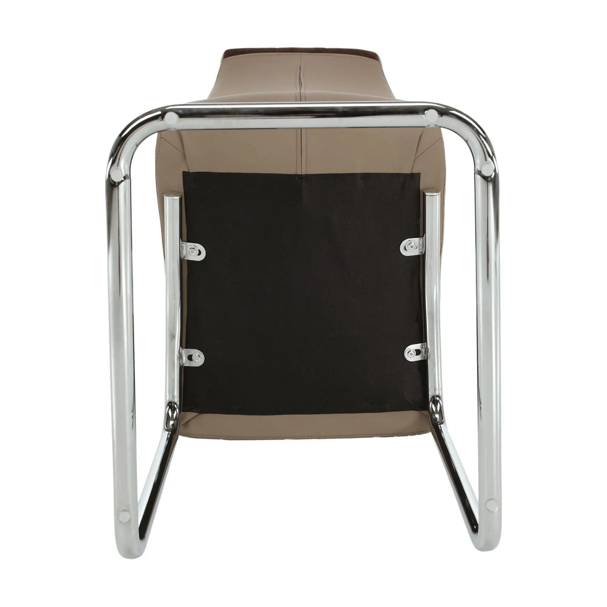 Scaun bucătărie SALOMA NEW, maro/bej, stofa clasica/piele ecologica/metal, 42x56.5x105 cm