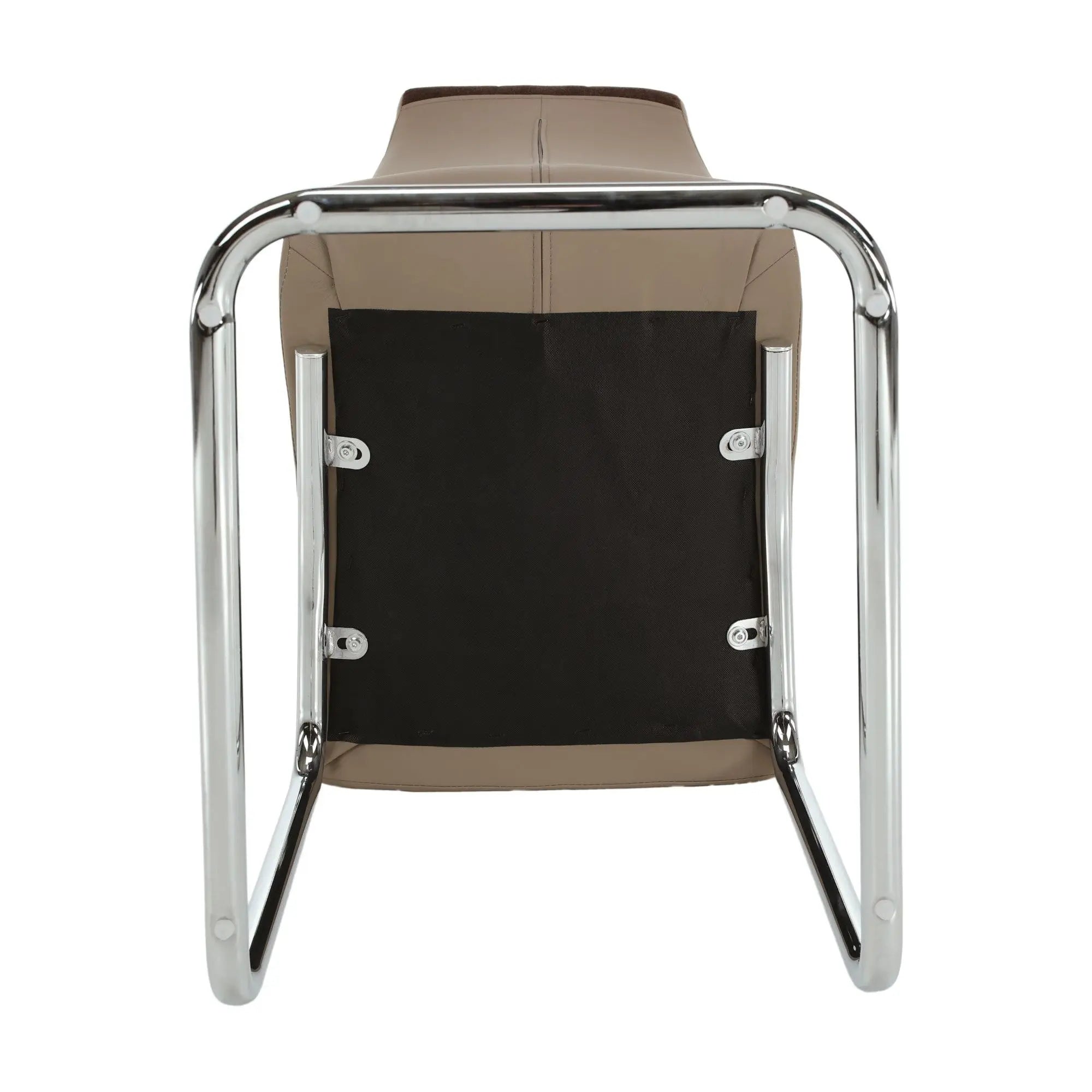 Scaun bucătărie SALOMA NEW, maro/bej, stofa clasica/piele ecologica/metal, 42x56.5x105 cm