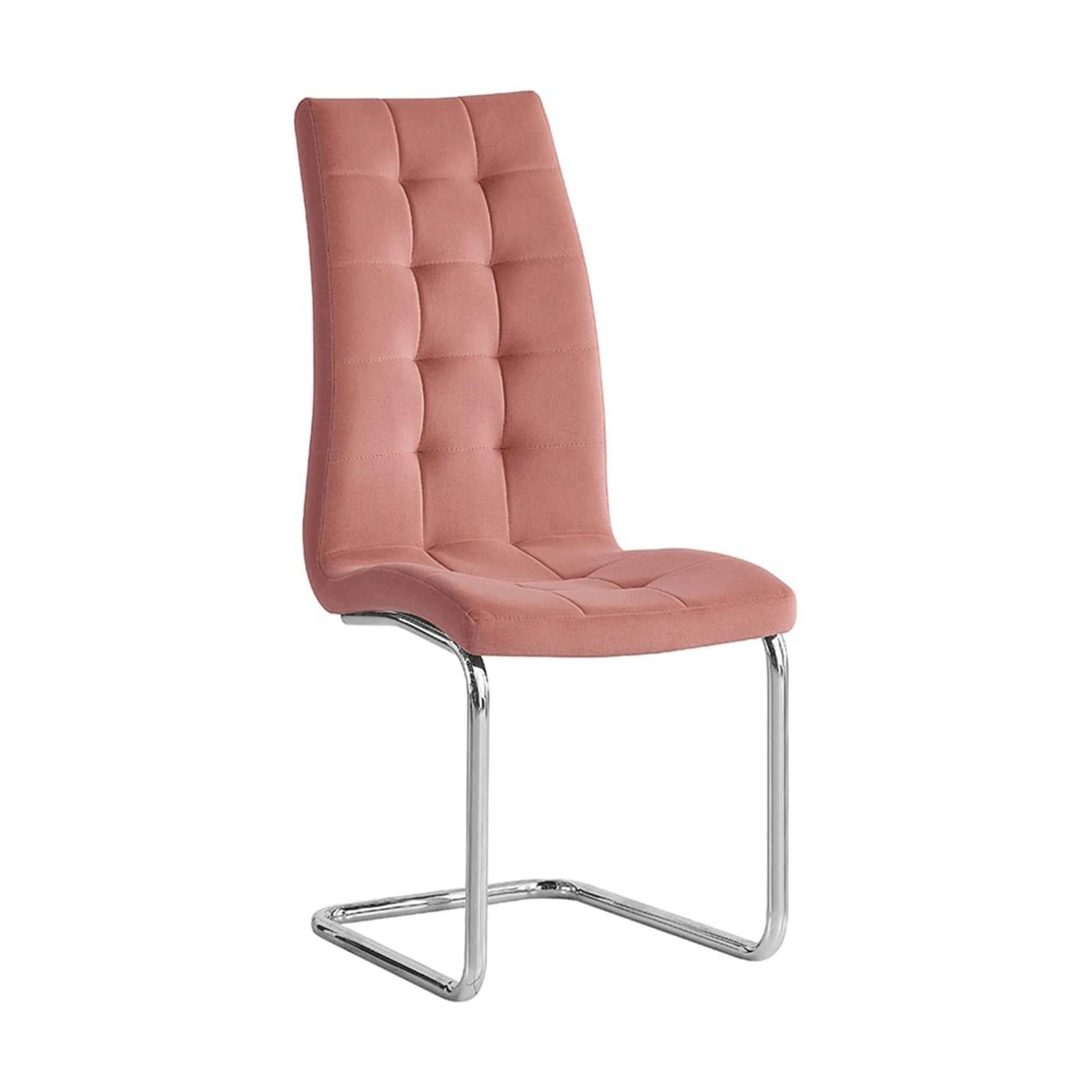 Scaun bucatarie SALOMA NEW, stofa catifelata roz, 42x56,5x105 cm